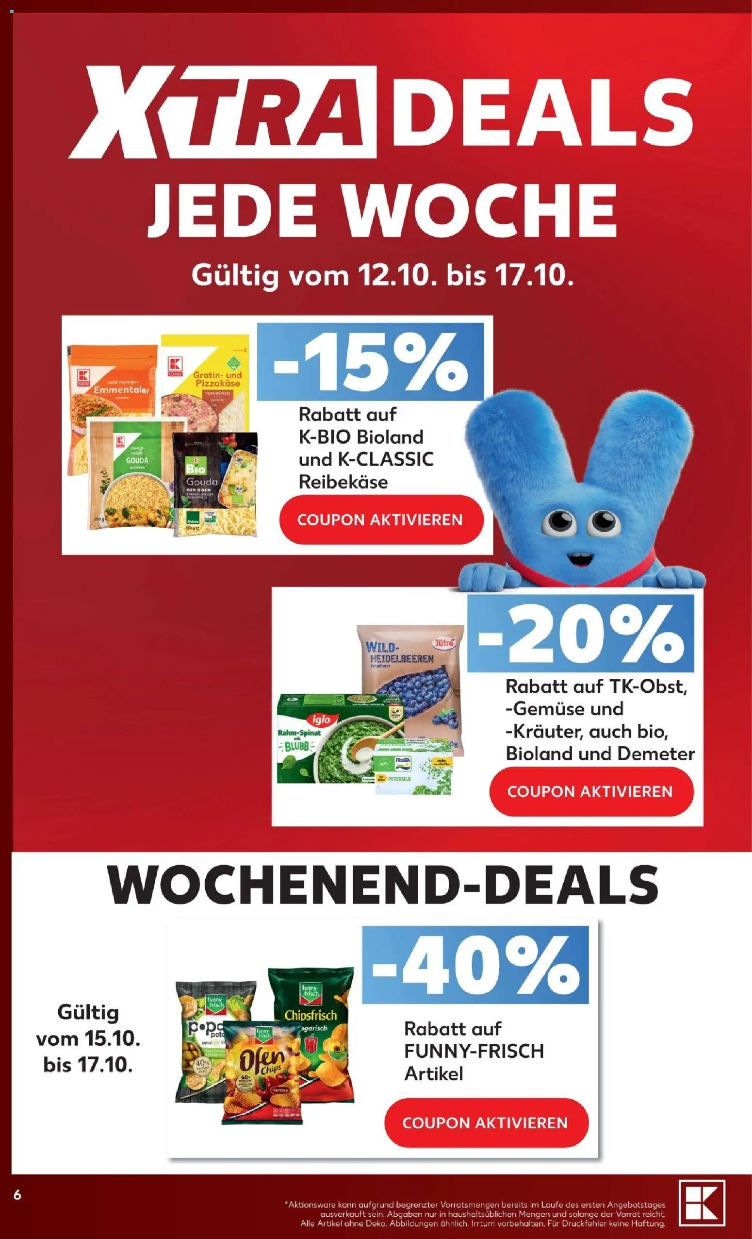Kaufland Prospekt Rostock – gültig ab 12.10.2026 | Seite: 6 | Produkte: Heidelbeeren, Gemüse, Petersilie, Reibekase