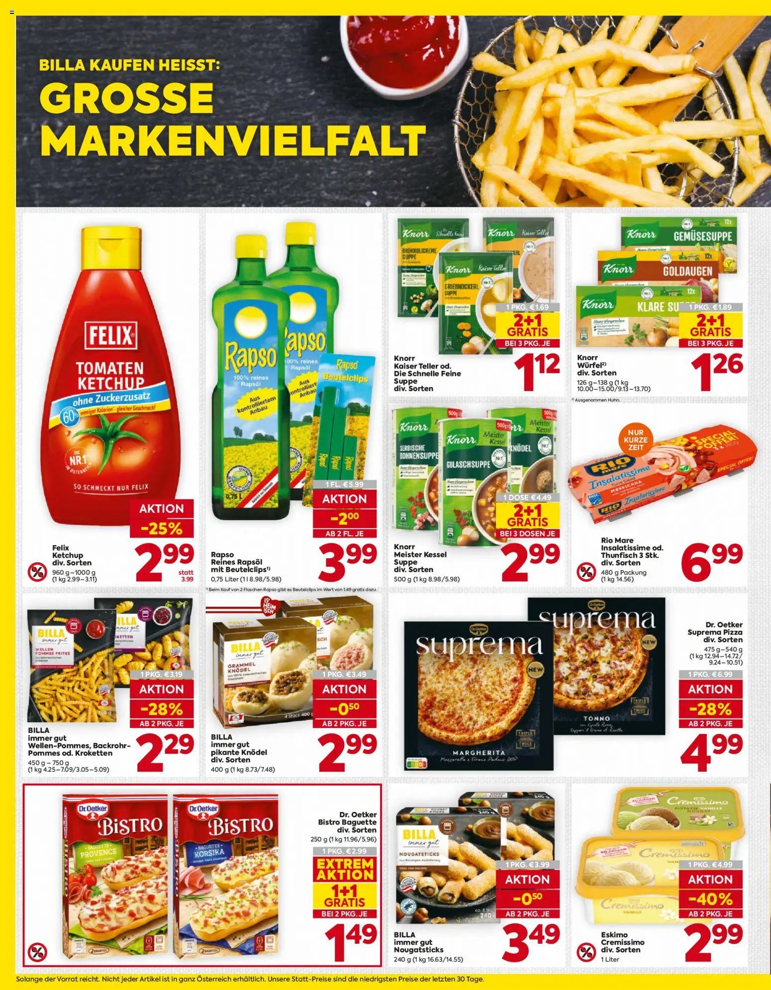 Billa AT akciós ujság - amely érvényes a következő dátumtól: 2026.10.08. | Oldal: 10 | Termékek: Mozzarella, Dr. Oetker, Ketchup, Baguette