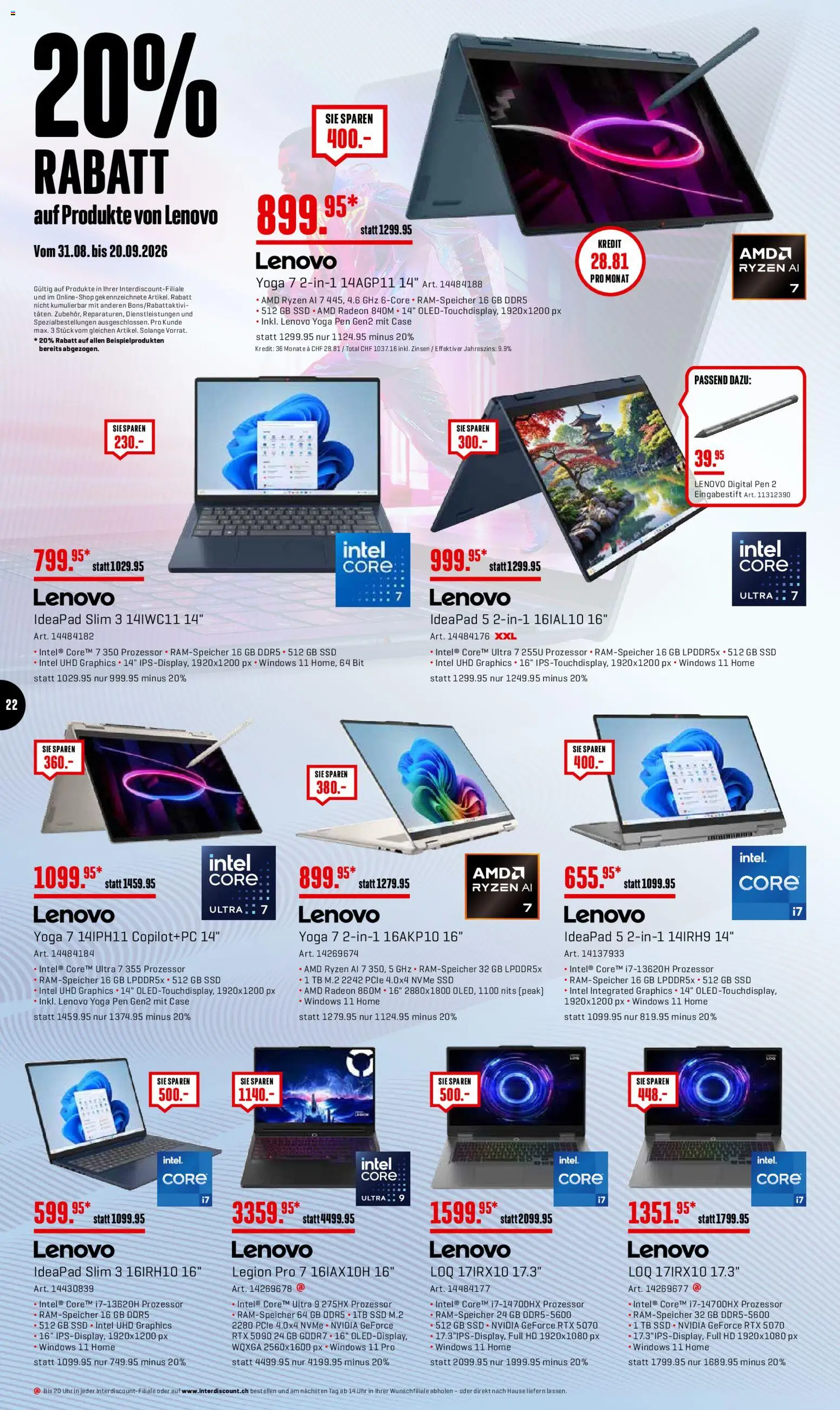 Interdiscount aktionen Angebote – gültig ab 07.09.2026 | Seite: 22 | Produkte: Uhr, Lenovo