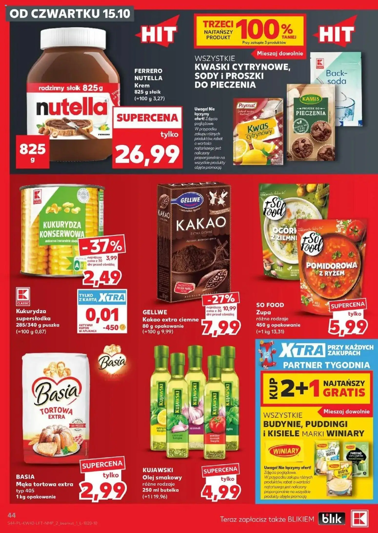 Kaufland aktualna gazetka od 15.10.2026 - od jutra PDF | Strona: 44 | Produkty: Budyń, Kisiel, Krem, Mąka