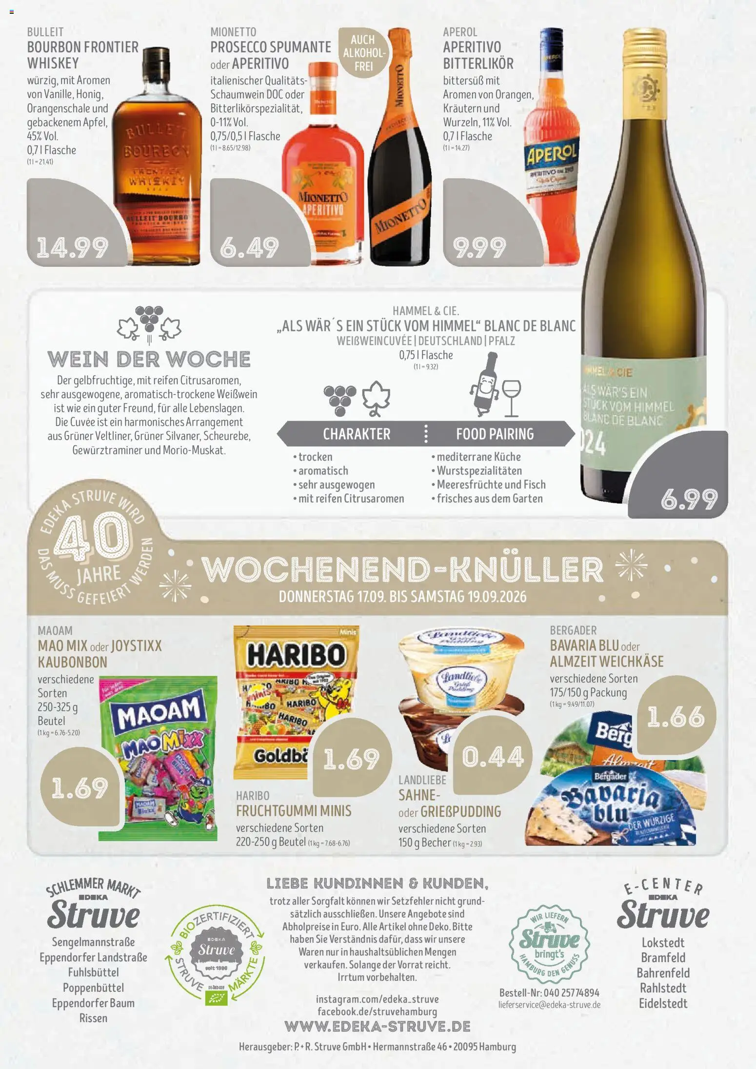 Edeka Struve Prospekt – gültig ab 14.09.2026 | Seite: 16 | Produkte: Weißwein, Alkohol, Bourbon, Sahne