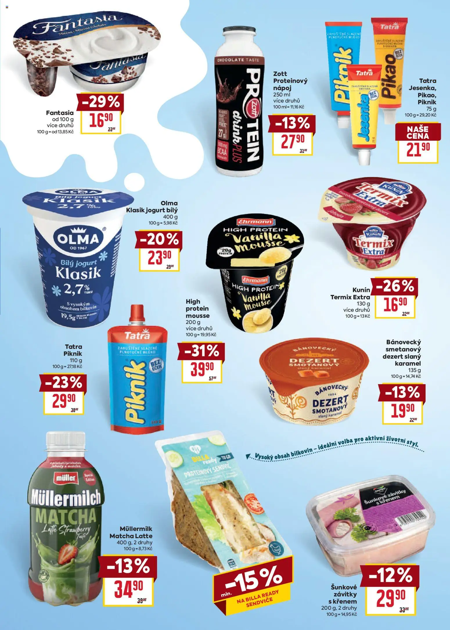 Billa leták - Vaše oblíbené značky od 12.08.2026 | Strana: 11 | Produkty: Mléko, Jogurt, Matcha, Bílý jogurt