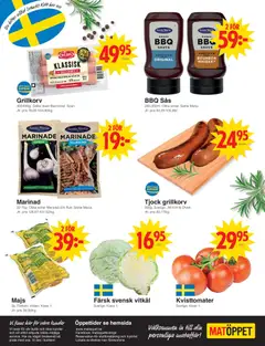 Matöppet erbjudanden - Förhandsvisning av reklamblad från butik Matöppet aktuell från 22/06/2026 | Sida: 4 | Produkter: Vitkål, Grillkorv, Bourbon, Majs