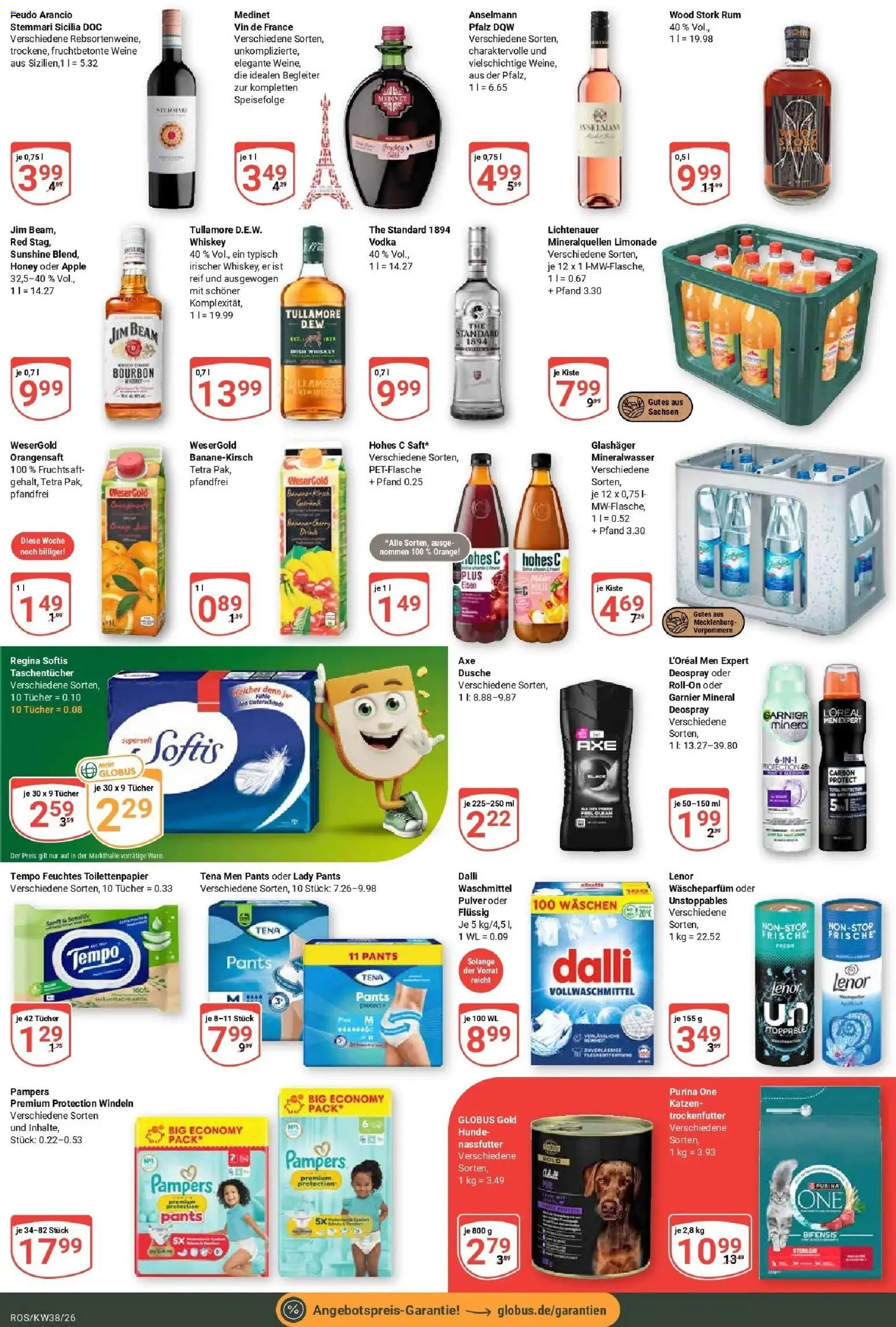 Globus Prospekt Lambrechtshagen (ab 14.09.2026) » Angebote online | Seite: 3 | Produkte: Tempo, Hohes c, Bourbon, Fruchtsaft
