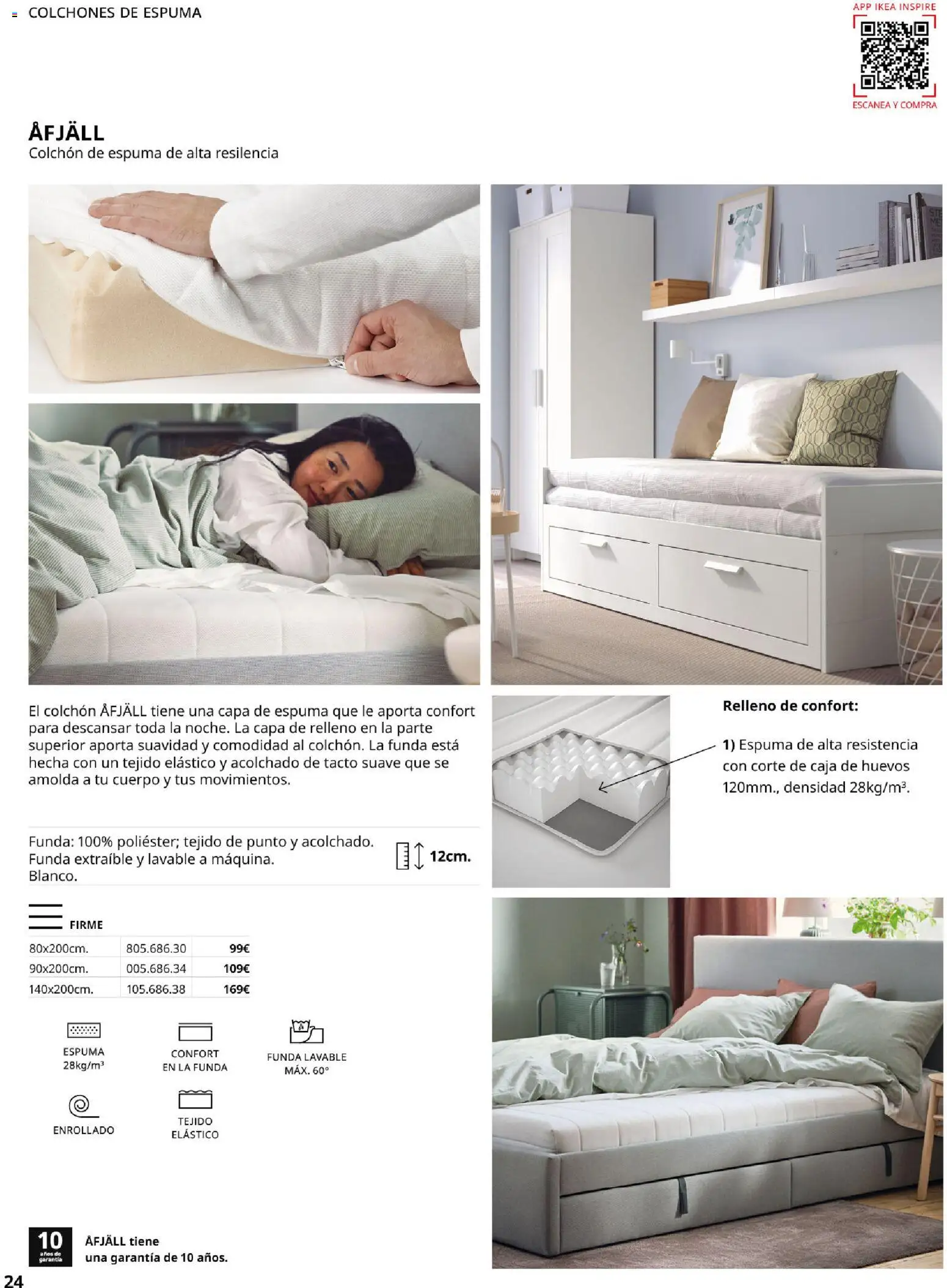 Catálogo IKEA Confort │ válido desde el 01.02.2026 | Página: 24 | Productos: Huevos, Colchon, Funda, Caja