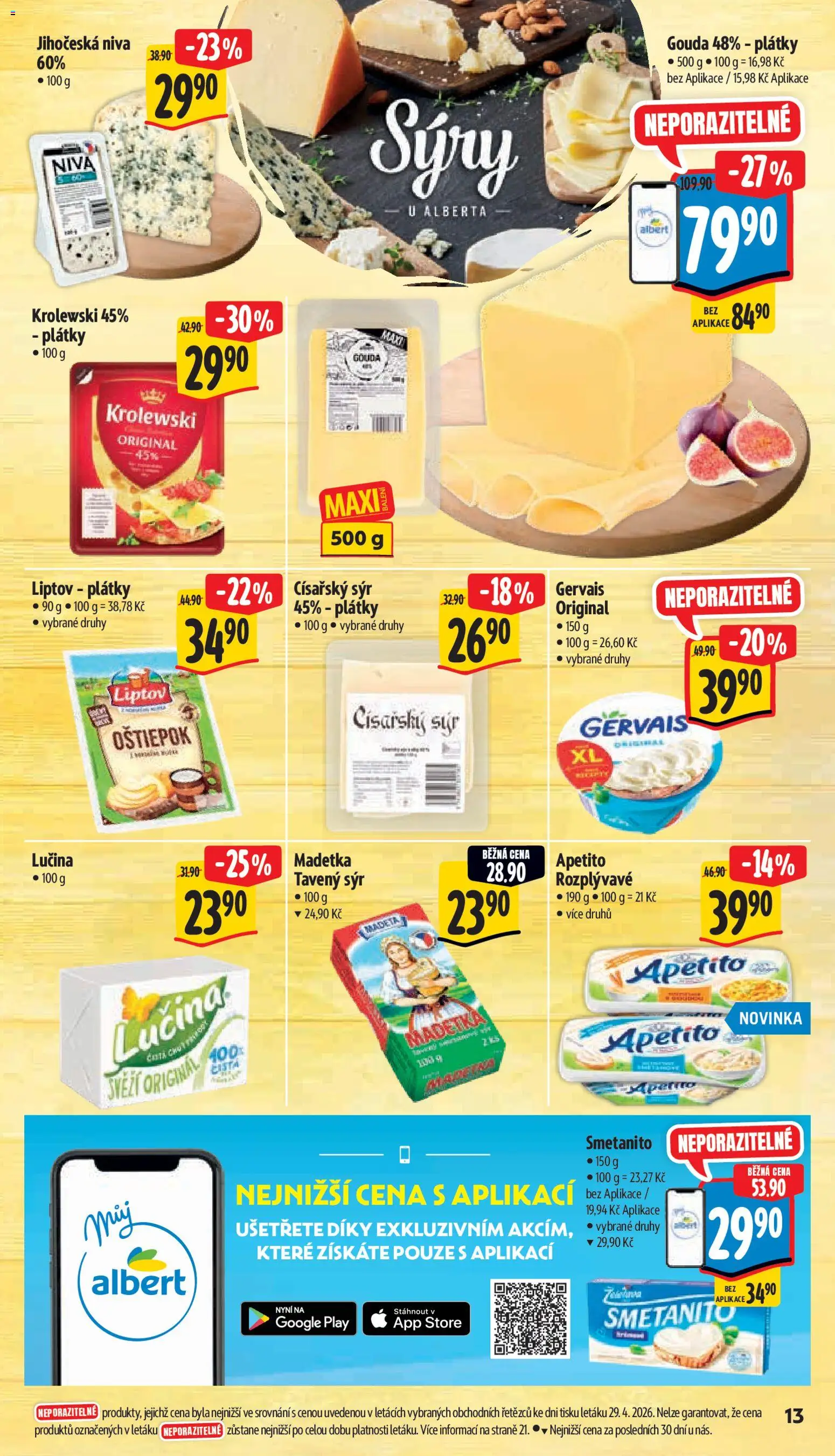 Albert leták - Supermarket od 06.05.2026 | Strana: 23 | Produkty: Tavený sýr, Sýr, Lučina, Niva