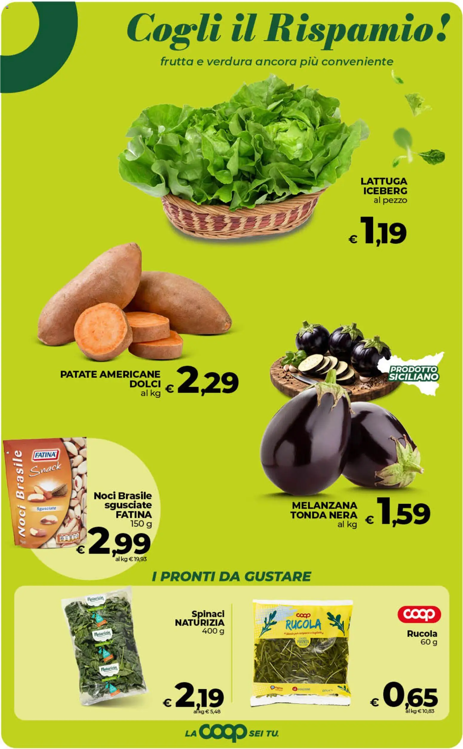 Volantino COOP del 29.05.2026 | Pagina: 19 | Prodotti: Rucola, Frutta, Melanzana, Noci