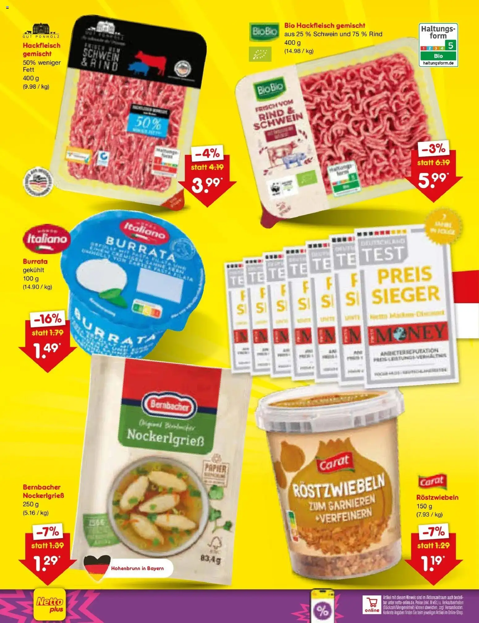 Netto Marken-Discount Prospekt Buttenwiesen – gültig ab 13.07.2026 | Seite: 42 | Produkte: Burrata, Hackfleisch