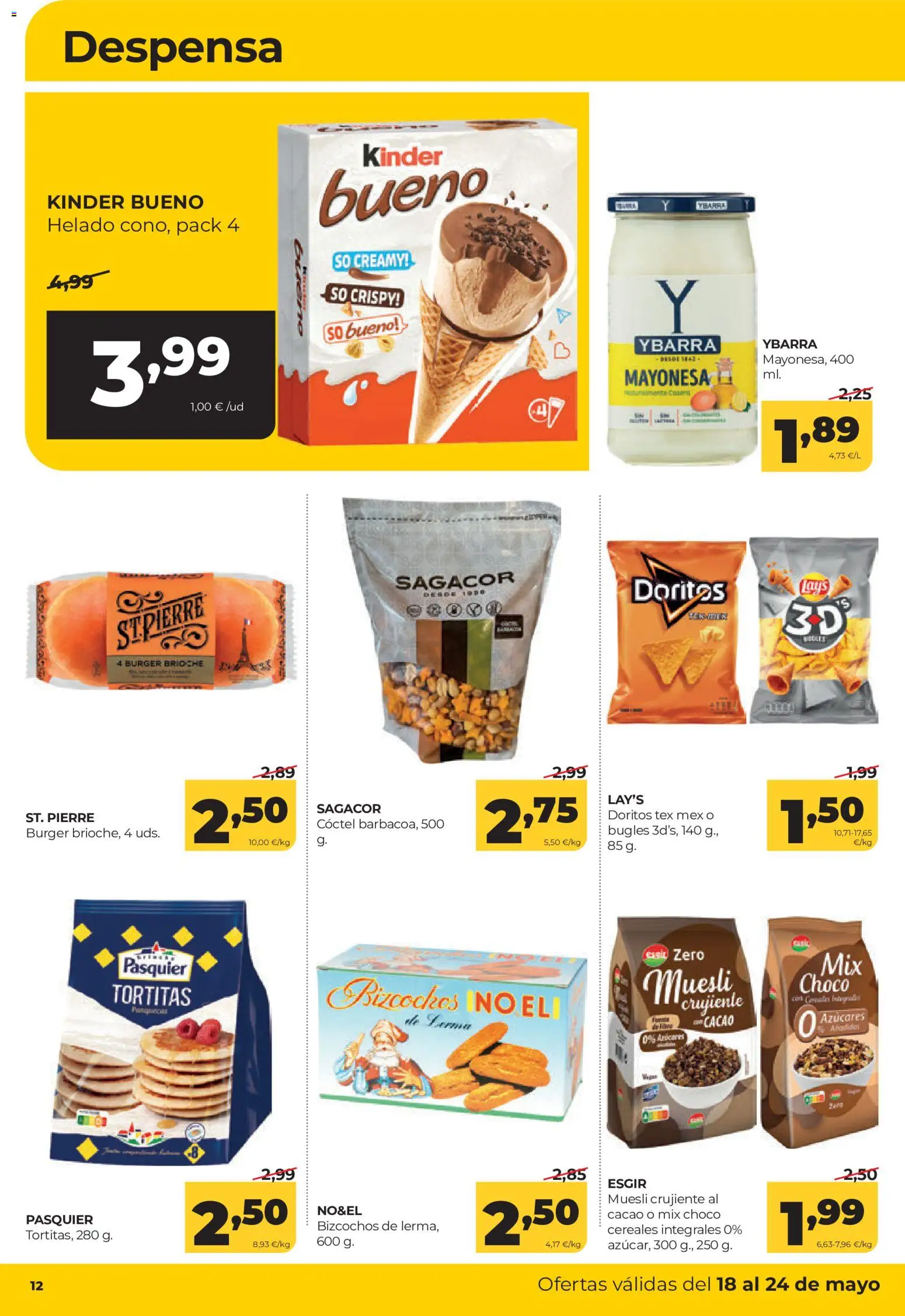 Alimerka folleto Castilla y León │ válido desde el 18.05.2026 | Página: 12 | Productos: Cereales, Helado, Οθόνη προβολής, Φρυγανιές σικάλεως