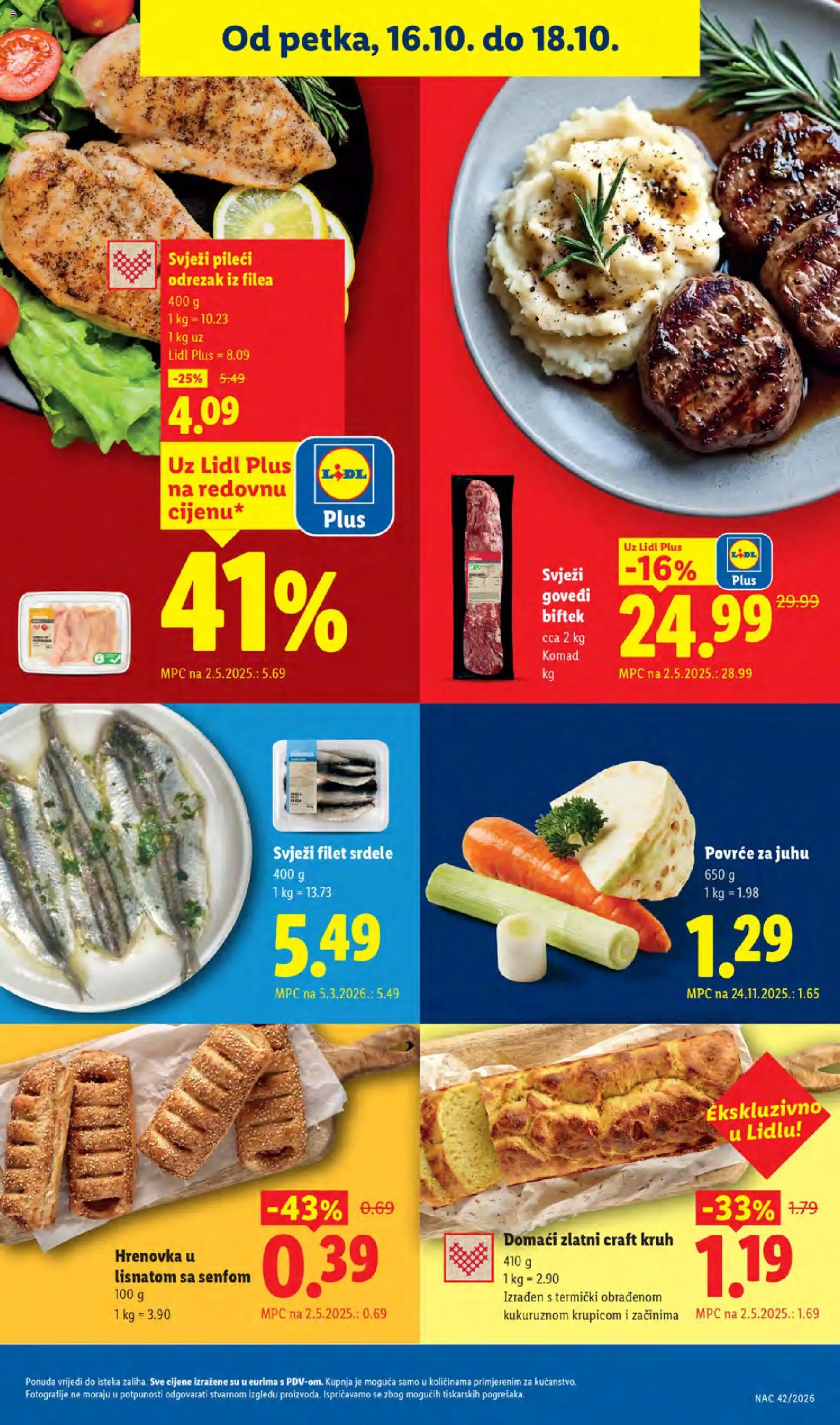 Lidl katalog | vrijedi od 12.10.2026 | Stranica: 69 | Proizvodi: Biftek, Govedi biftek, Odrezak, Povrće