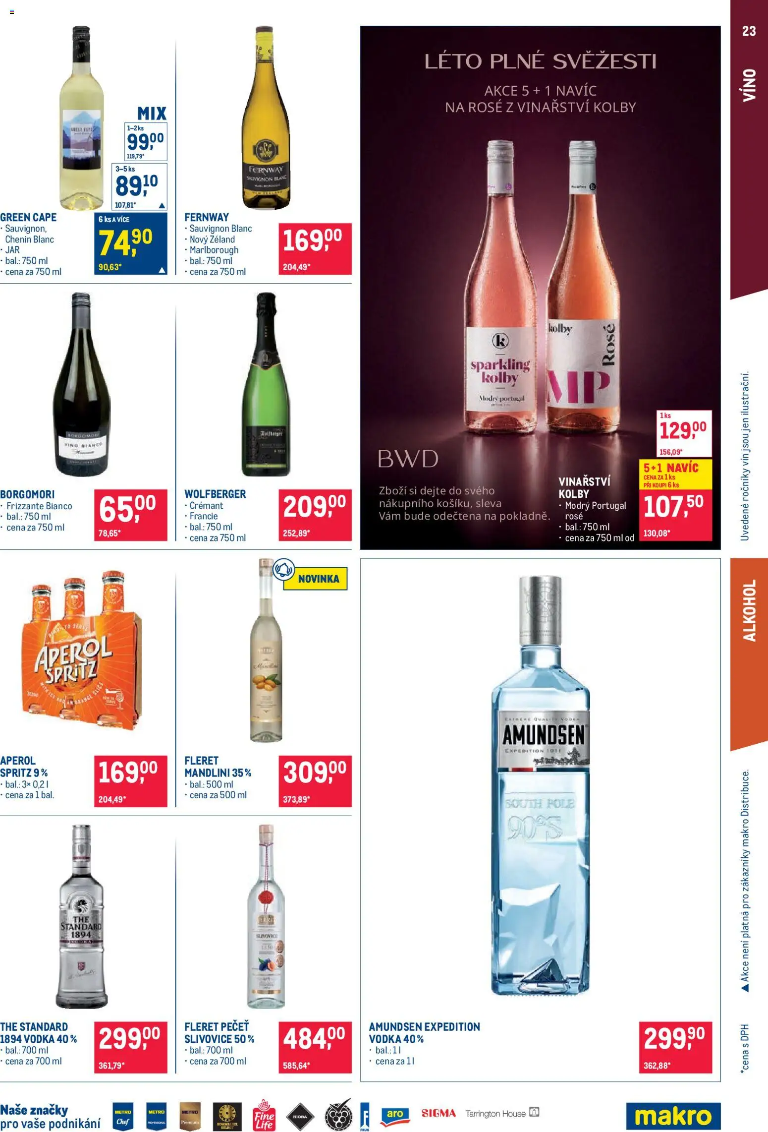 Makro leták - Pro milovníky jídla od 29.07.2026 | Strana: 23 | Produkty: Víno, Vodka, Spritz, Aperol