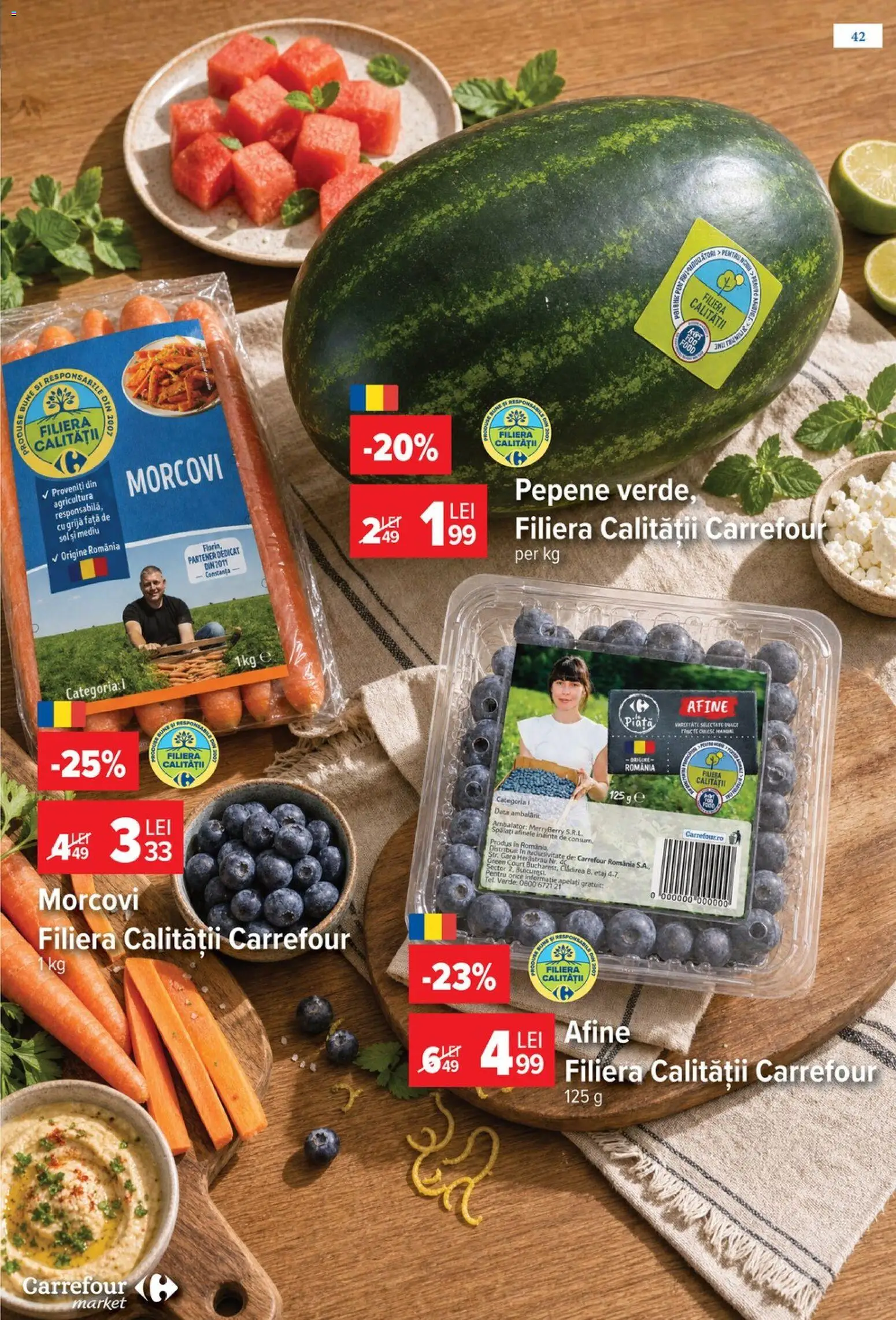 Noul catalog Carrefour – valabil de la 22.07.2026 | Pagină: 42 | Produse: Afine, Morcovi