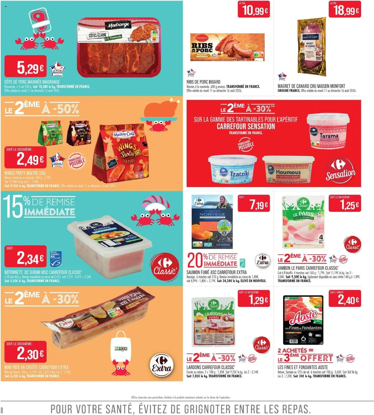 {H1} | Page: 8 | Produits: Canard, Sésame, Beurre, Jambon