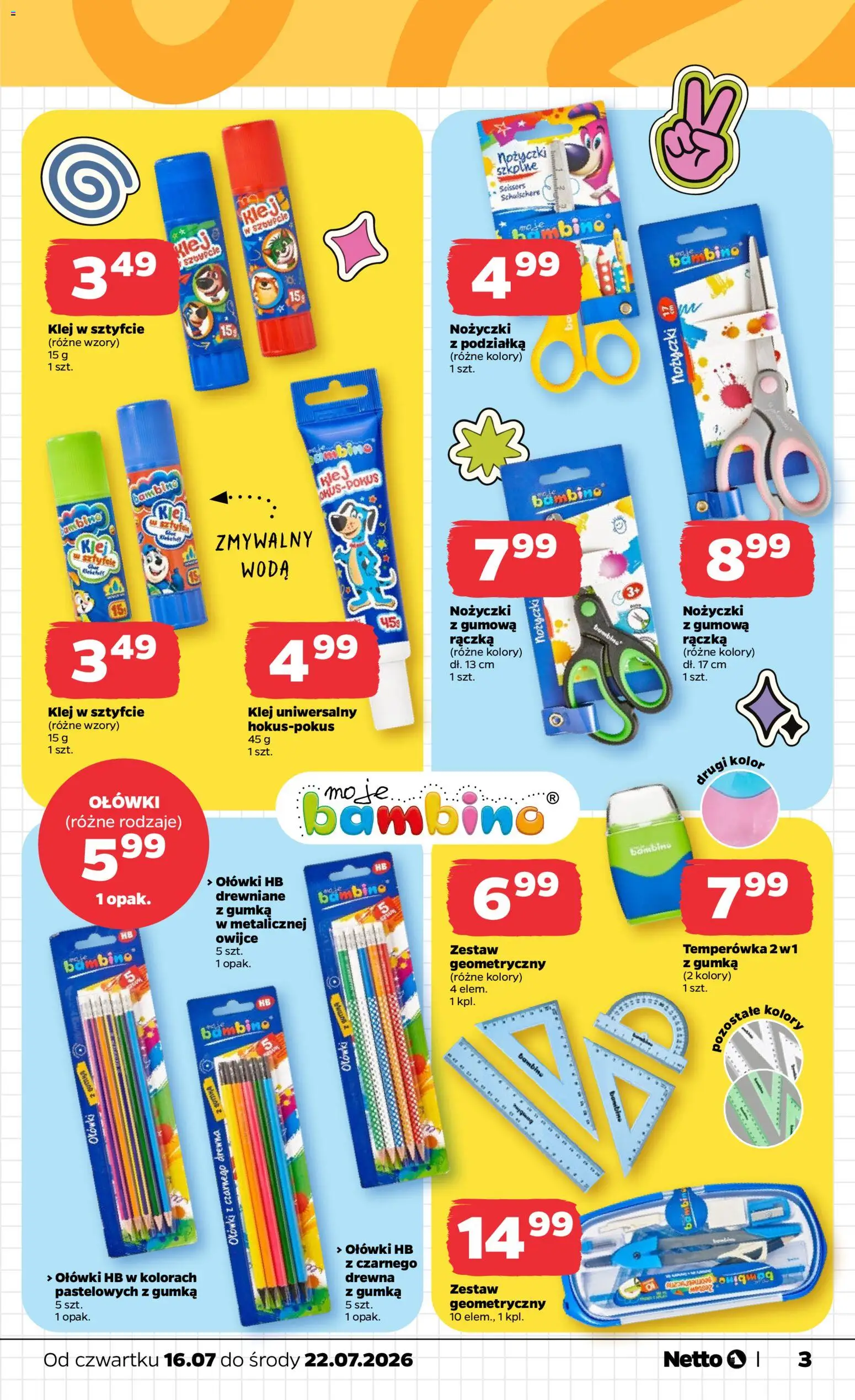 Netto gazetka od czwartku NonFood od 16.07.2026 | Strona: 3 | Produkty: Temperówka, Woda