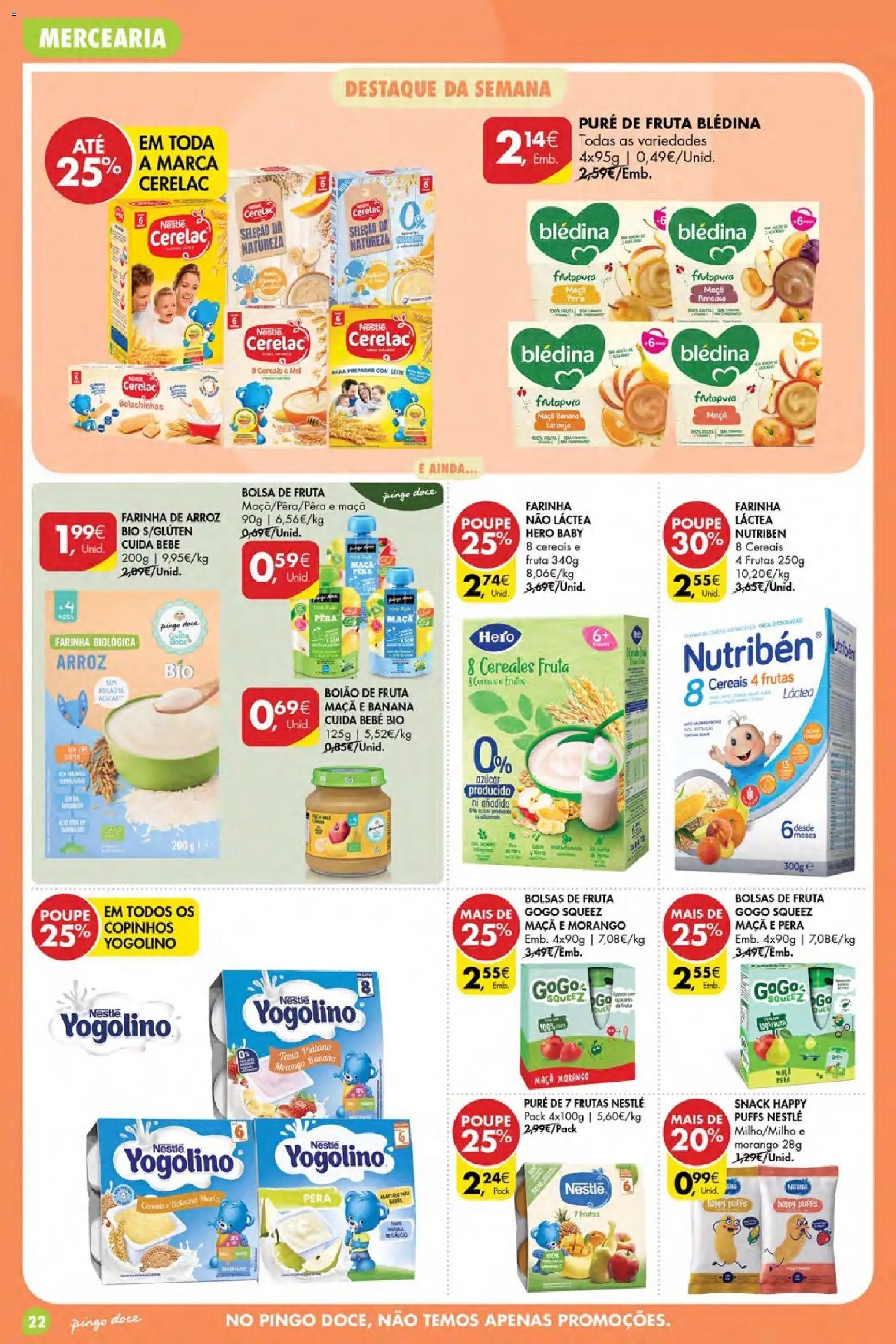 Pingo Doce Poupe Esta Semana Açores │ válido de 04.06.2026 | Página: 22 | Produtos: Farinha láctea, Nestlé, Maça, Mel