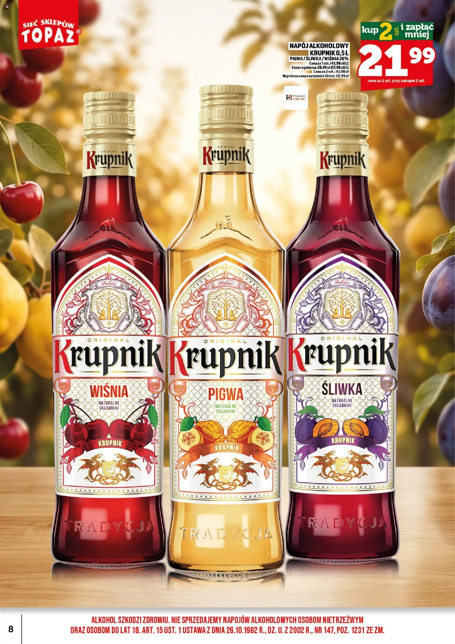 Topaz gazetka alkoholowa od 01.09.2026 | Strona: 10 | Produkty: Pigwa, Krupnik, Alkohol