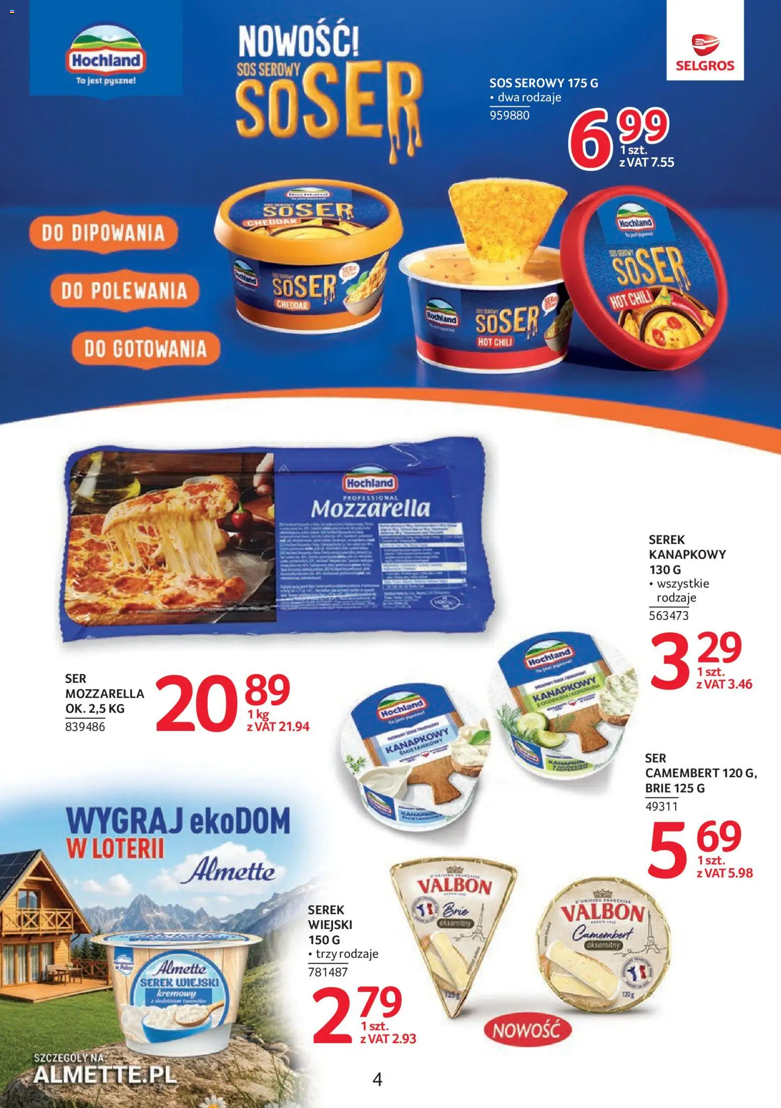 Selgros cash&carry gazetka - Markowe Produkty od 08.10.2026 | Strona: 4 | Produkty: Chili, Camembert, Mozzarella, Sos