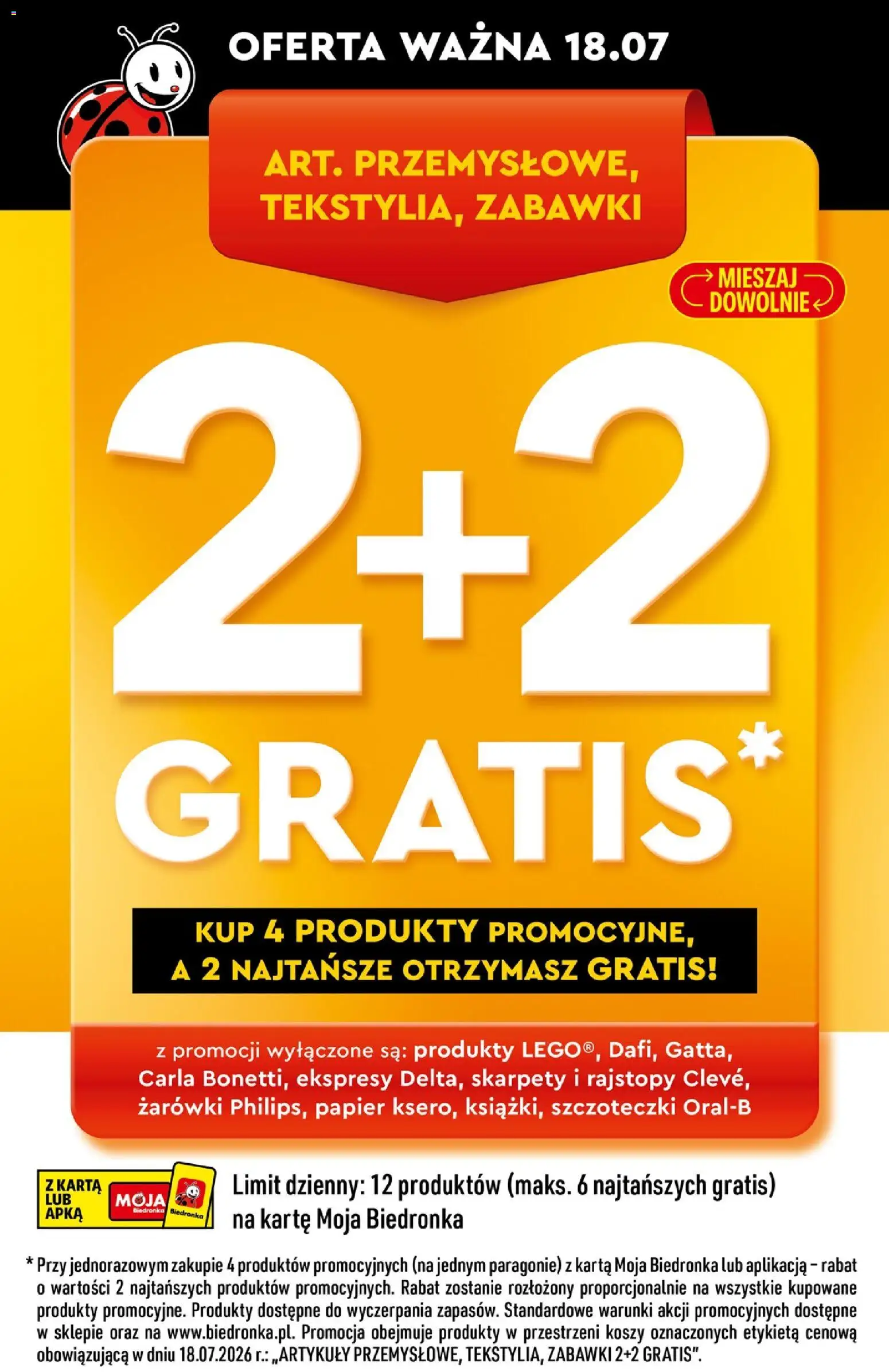 Biedronka gazetka - Najtańsza sobota od 18.07.2026 | Strona: 4 | Produkty: Karta, Skarpety, Rajstopy, Żarówki