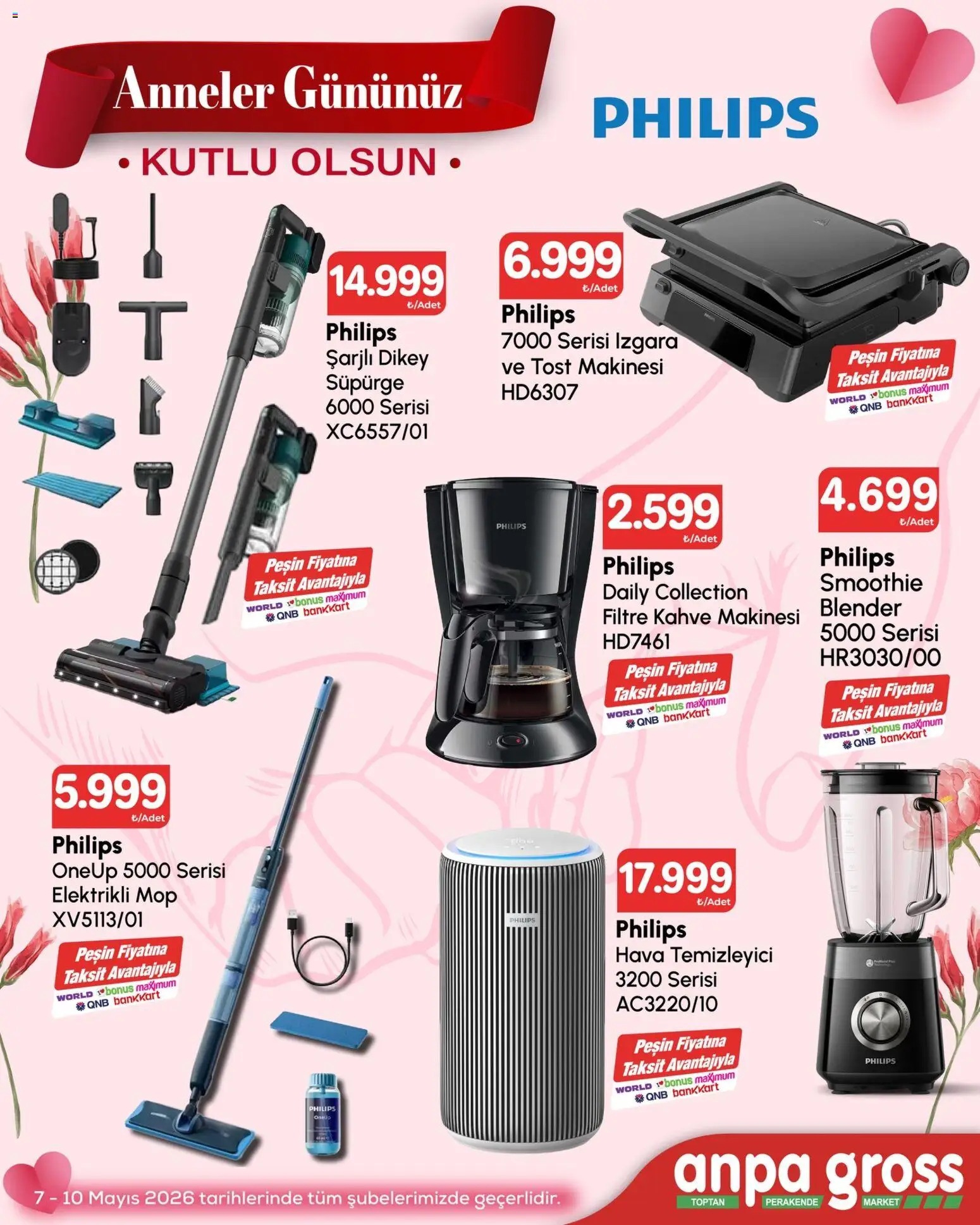 Anpa Gross - Anneler Gününüz - 07.05.2026 tarihinden itibaren geçerlidir | Sayfa: 1 | Ürünler: Tost makinesi, Blender, Kahve, Hava temizleyici