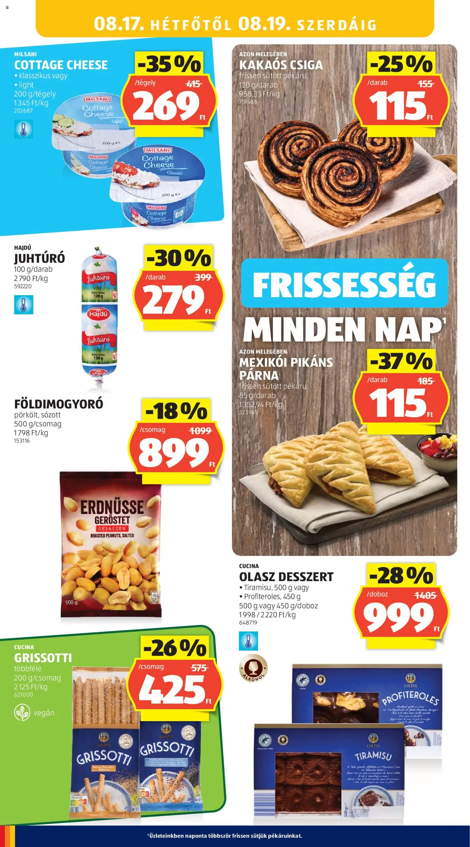 Aldi akciós ujság - amely érvényes a következő dátumtól: 2026.08.13. | Oldal: 26 | Termékek: Milsani, Desszert, Juhtúró, Vegán