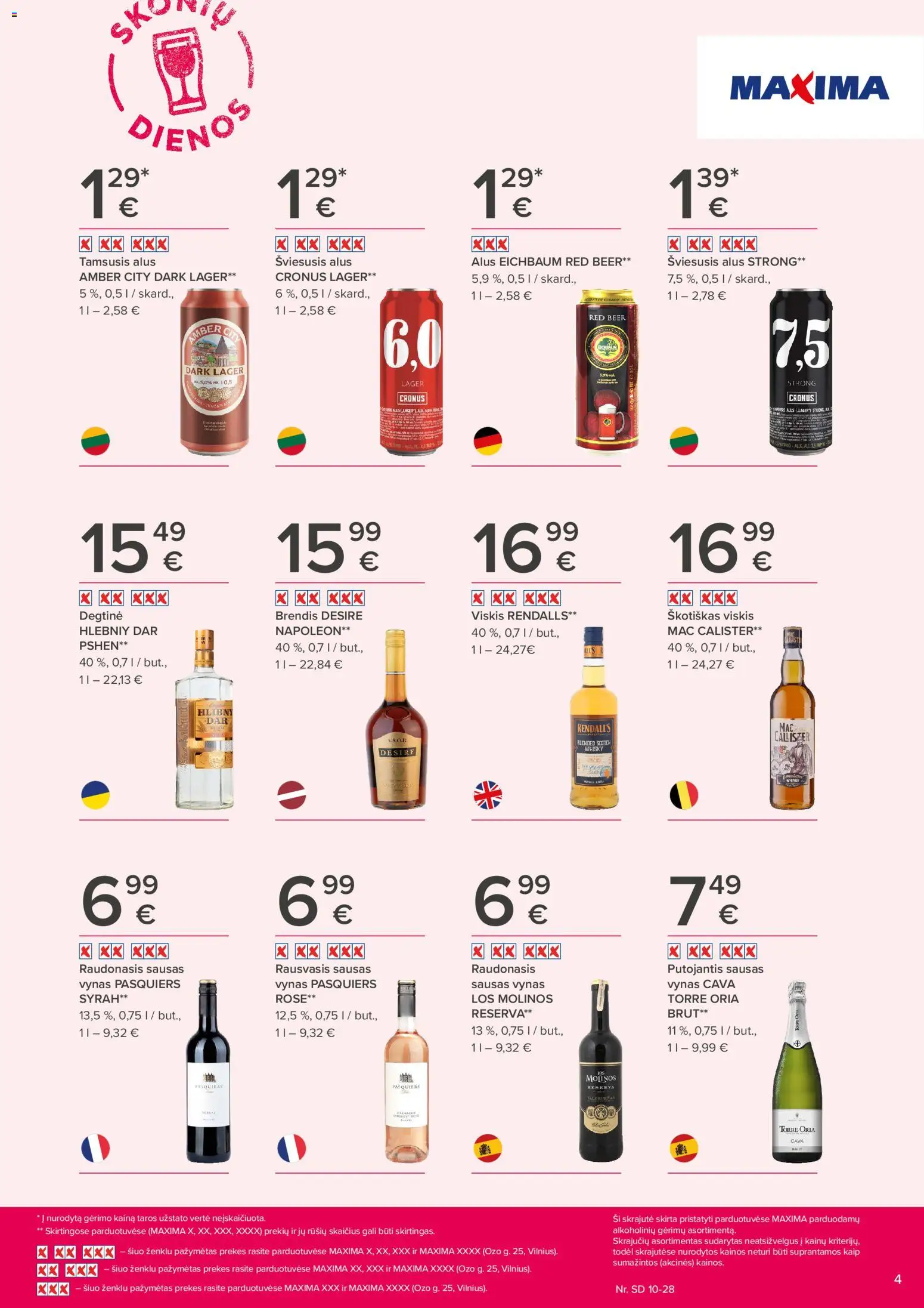 MAXIMA akcijos nuo 2026.10.15 | Puslapis: 4 | Prekių: Degtinė, Viskis, Vynas, Alus