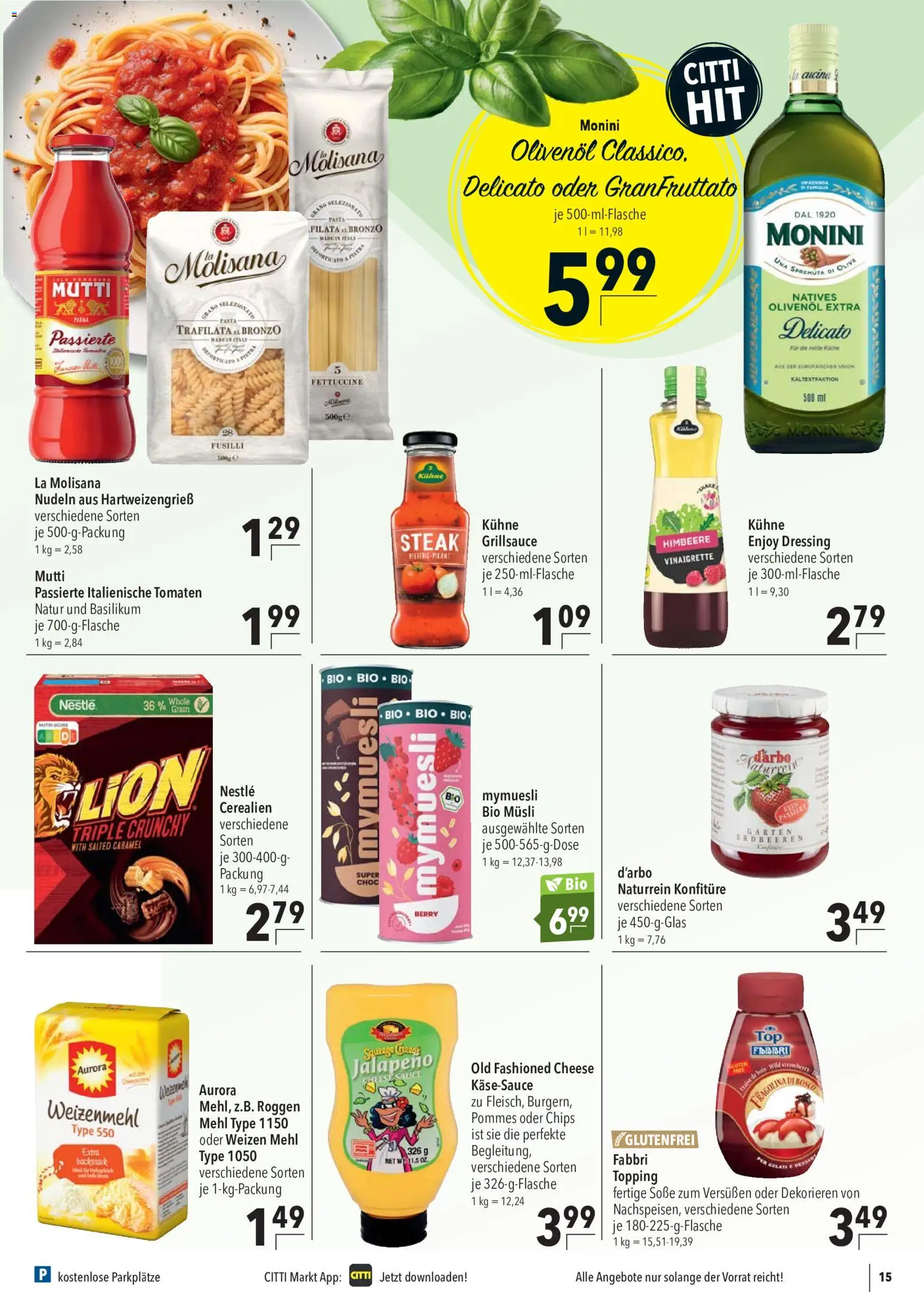 CITTI Markt Prospekt – gültig ab 24.06.2026 | Seite: 15 | Produkte: Olivenol, Tomaten, Weizenmehl, Himbeere