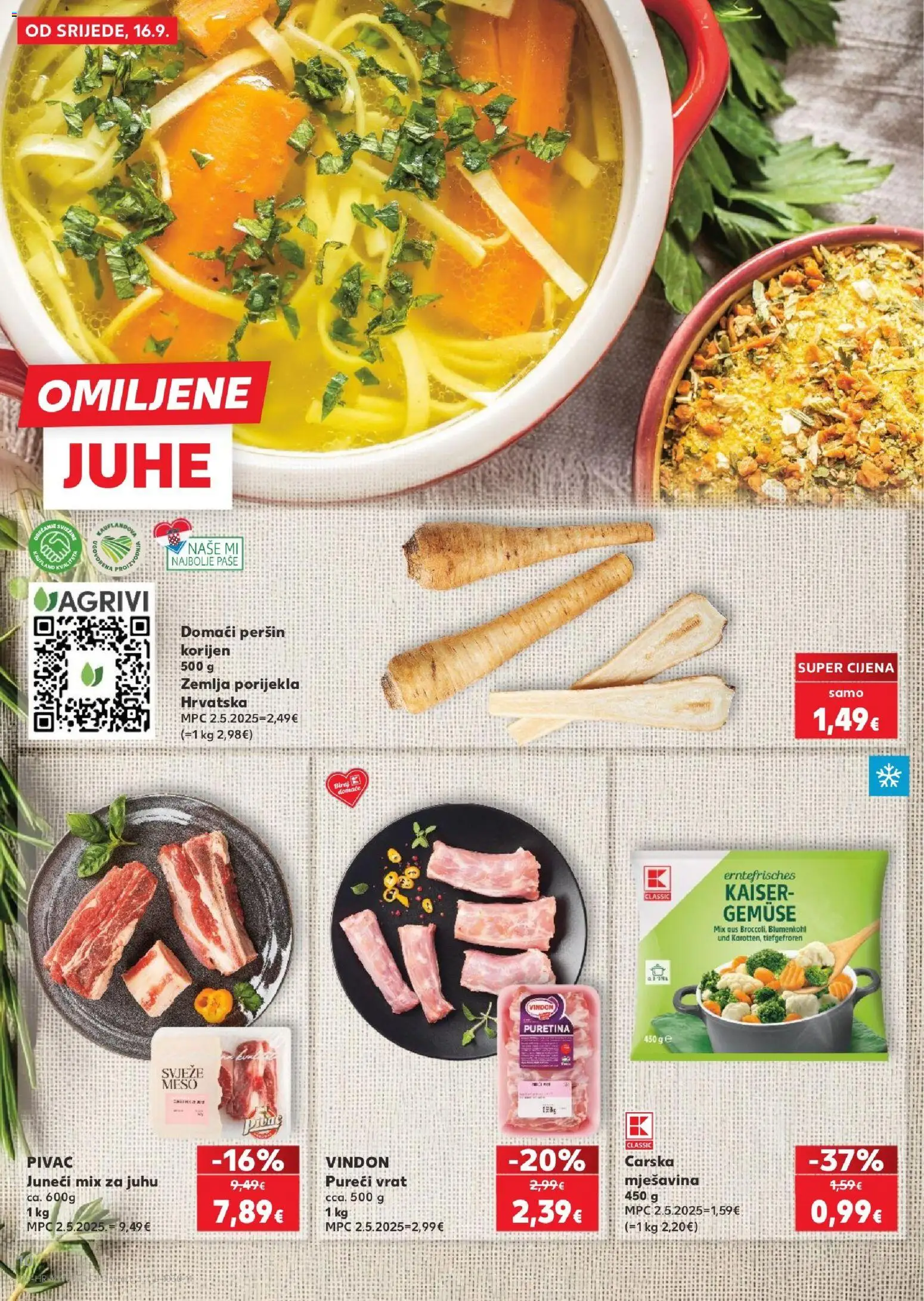Kaufland katalog | vrijedi od 16.09.2026 | Stranica: 10 | Proizvodi: Meso, Svježe meso, Juneci mix za juhu, Juhe