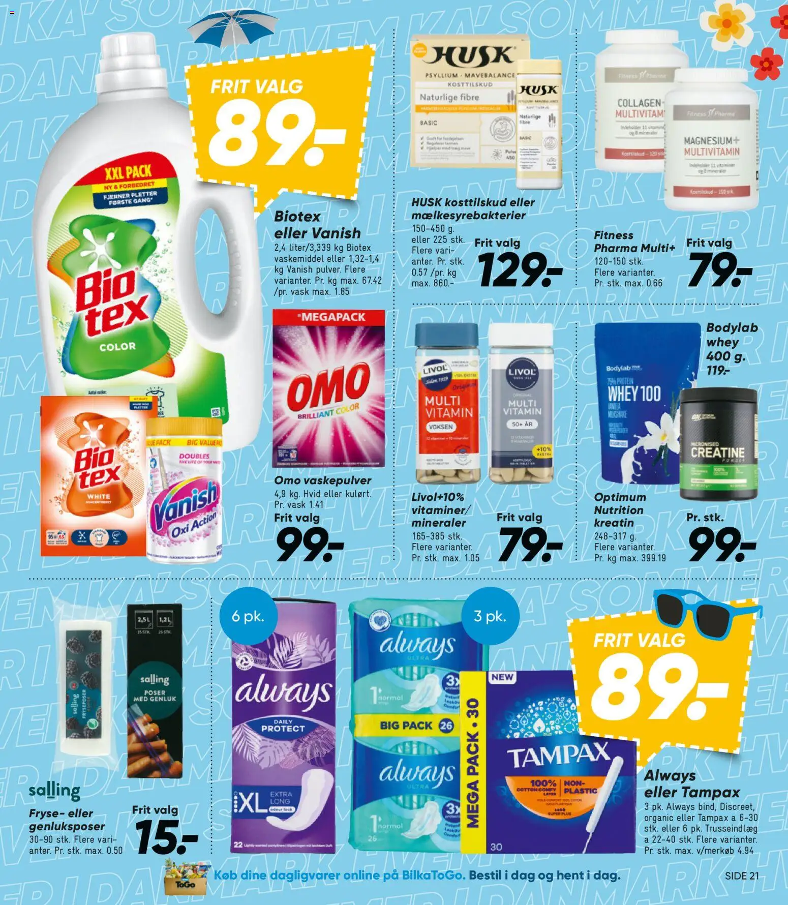 Bilka tilbudsavis – gyldig fra 17/07/2026 | Side: 34 | Produkter: Dagligvarer, Vaskepulver, Collagen