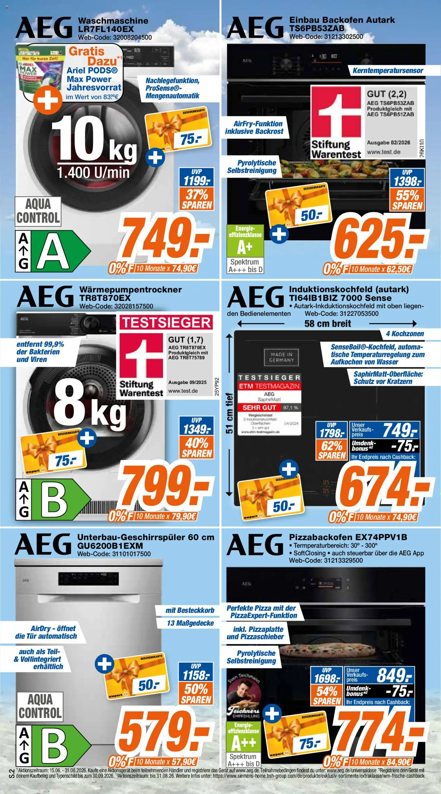 Expert Giessen – gültig ab 02.08.2026 | Seite: 2 | Produkte: AEG, Ariel, Tür, Backofen