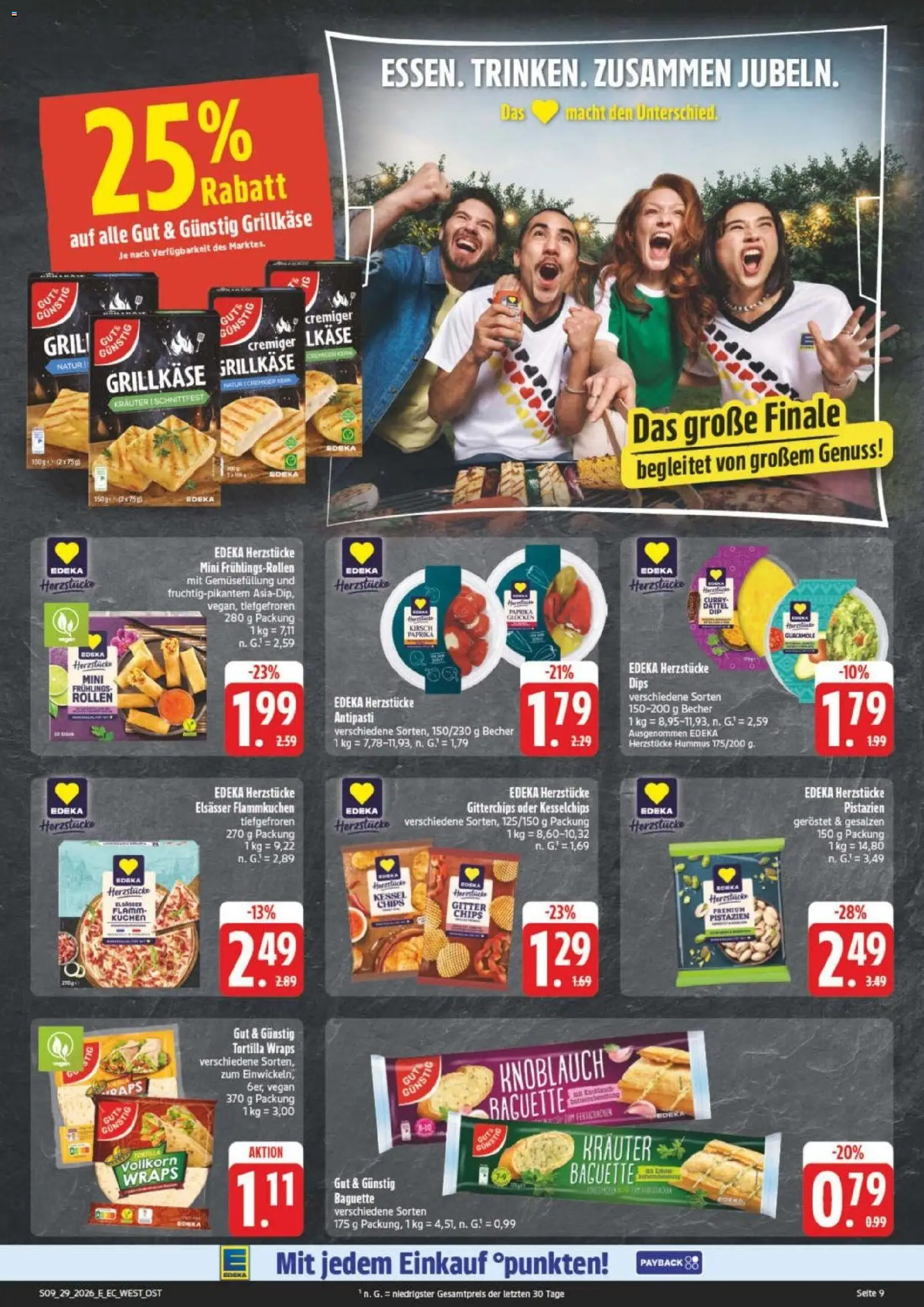Edeka Prospekt Verrückter Preis – gültig ab 13.07.2026 | Seite: 9 | Produkte: Baguette, Paprika, Dattel, Chips
