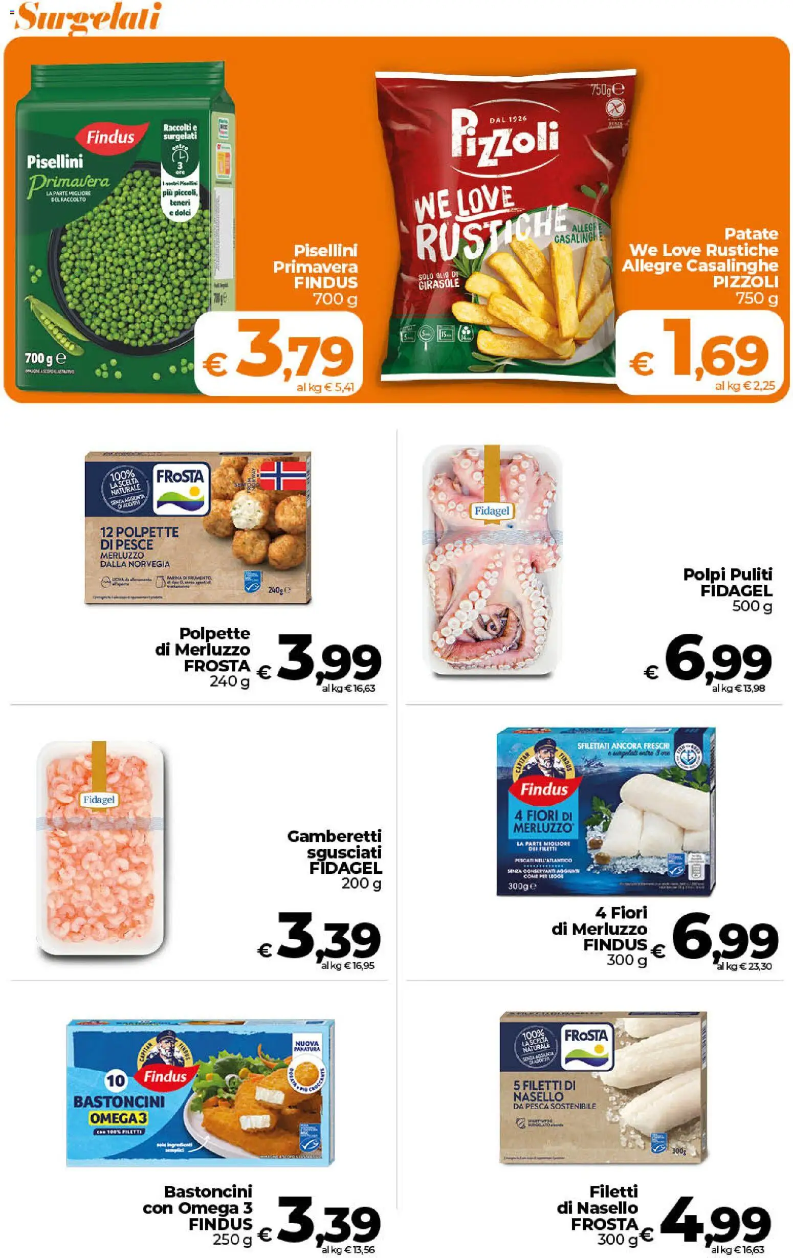 Volantino Ipercoop del 21/08/2026 | Pagina: 14 | Prodotti: Merluzzo, Patate, Omega 3, Gamberetti