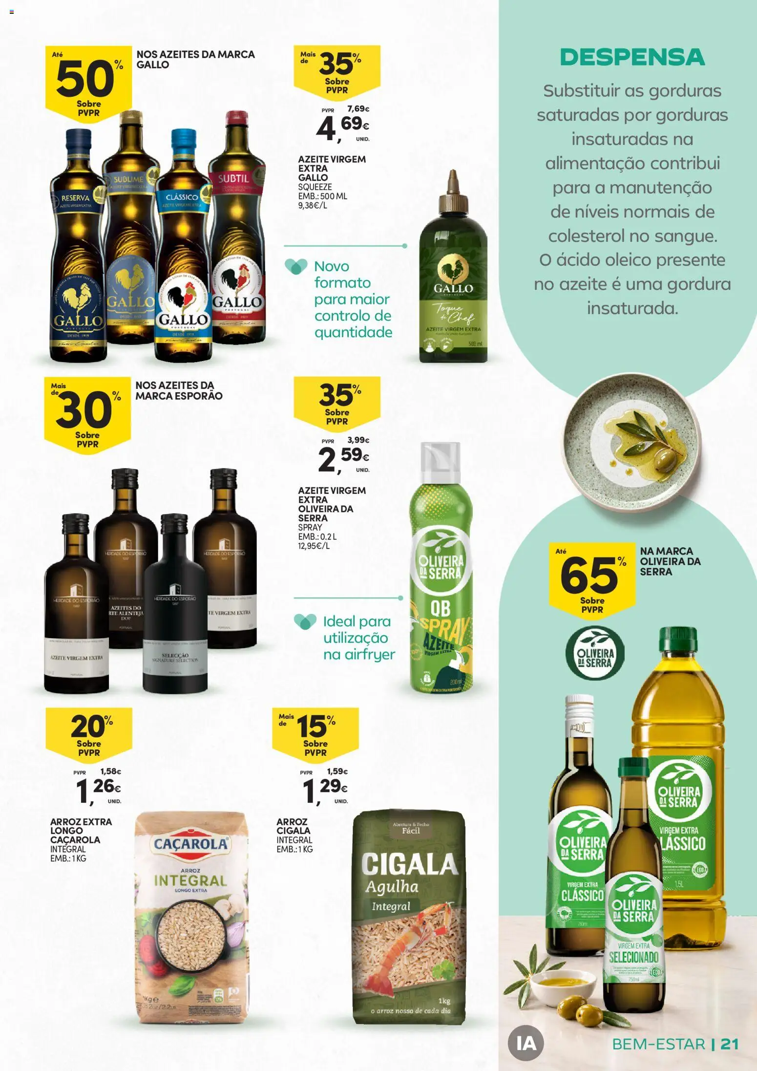 Continente Bem-Estar Assim toda a gente come melhor │ válido de 20/10/2026 | Página: 21 | Produtos: Azeite, Arroz, Azeite virgem extra