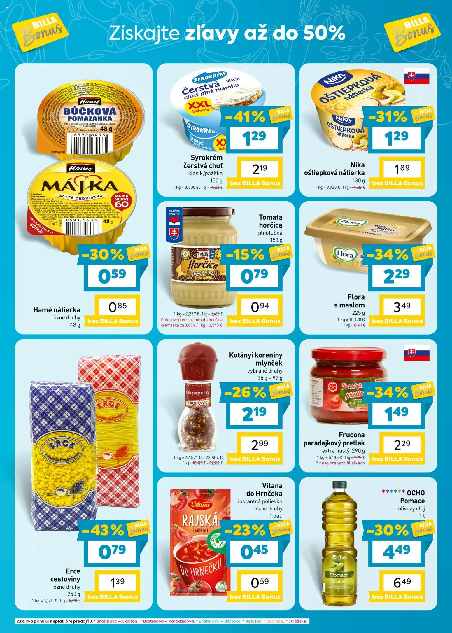 Nové Billa akcie – leták je platný od 16.09.2026 | Strana: 5 | Produkty: Cestoviny, Nátierka, Flora, Mlynček