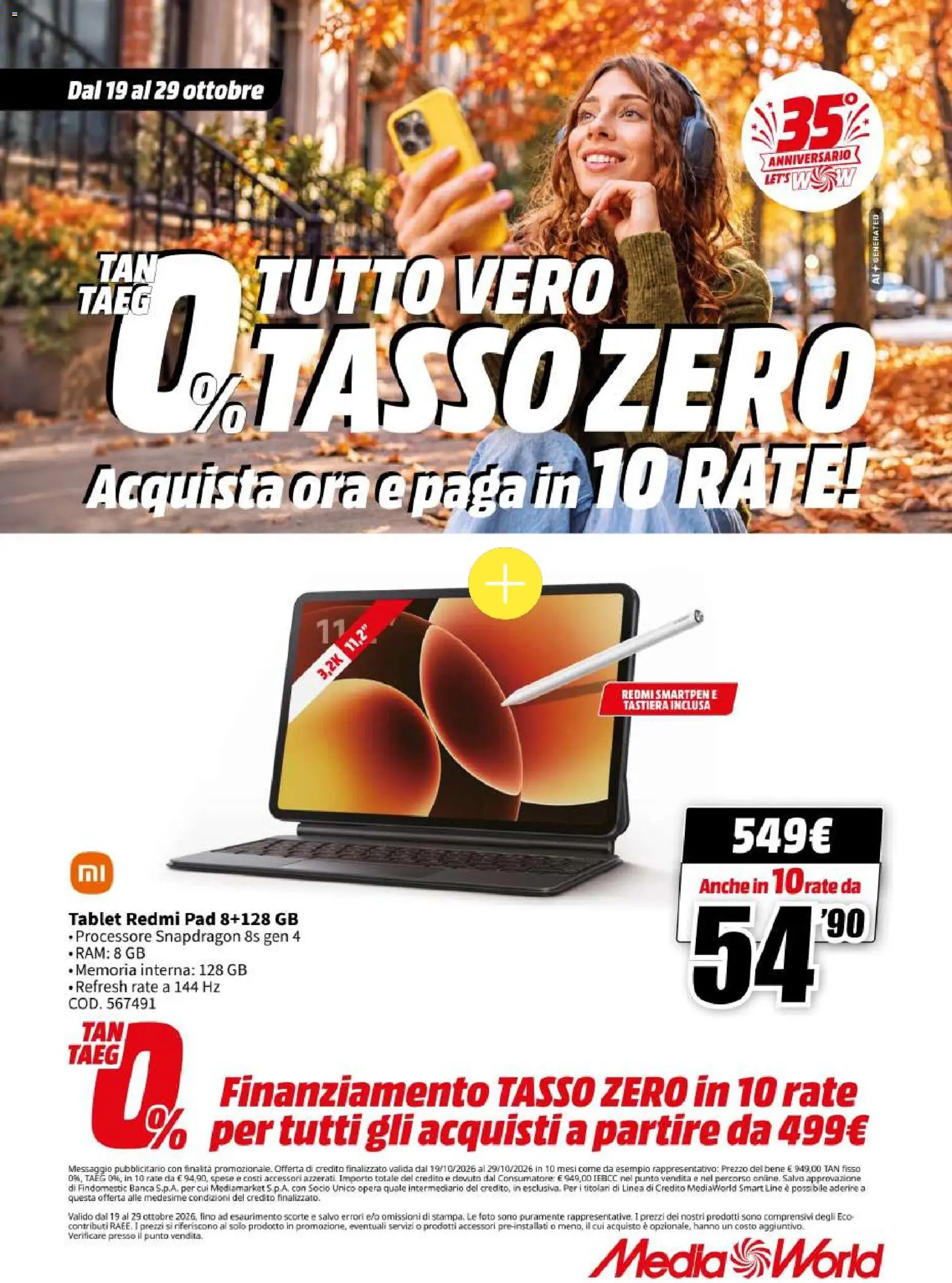 Volantino Media World del 19/10/2026 | Pagina: 14 | Prodotti: Tablet, Tastiera