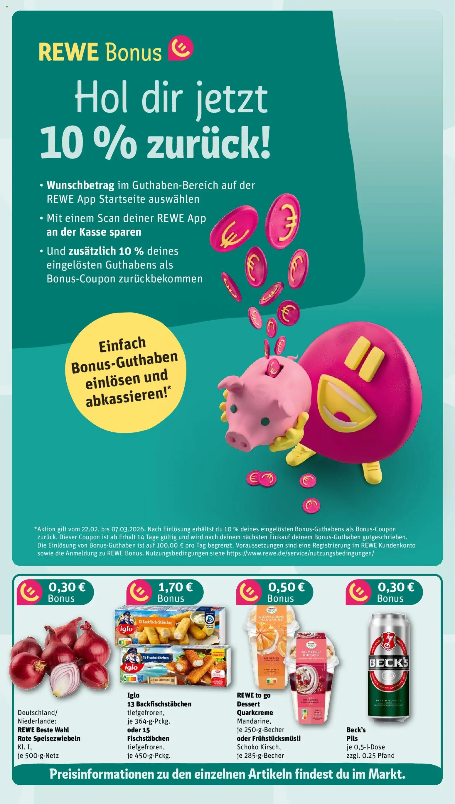 Rewe Prospekt 	 – gültig ab 02.03.2026 | Seite: 3 | Produkte: Musli, Iglo, Pils, Fischstabchen