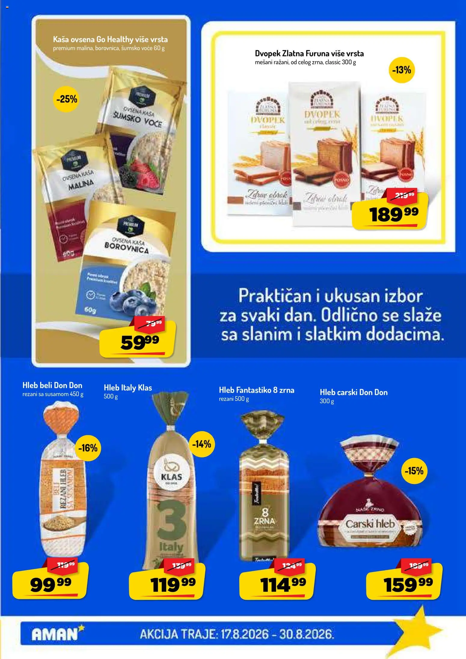 Aman katalog - važi od 17.08.2026 | Strana: 19 | Proizvode: Voće, Šumsko voće, Malina, Hleb