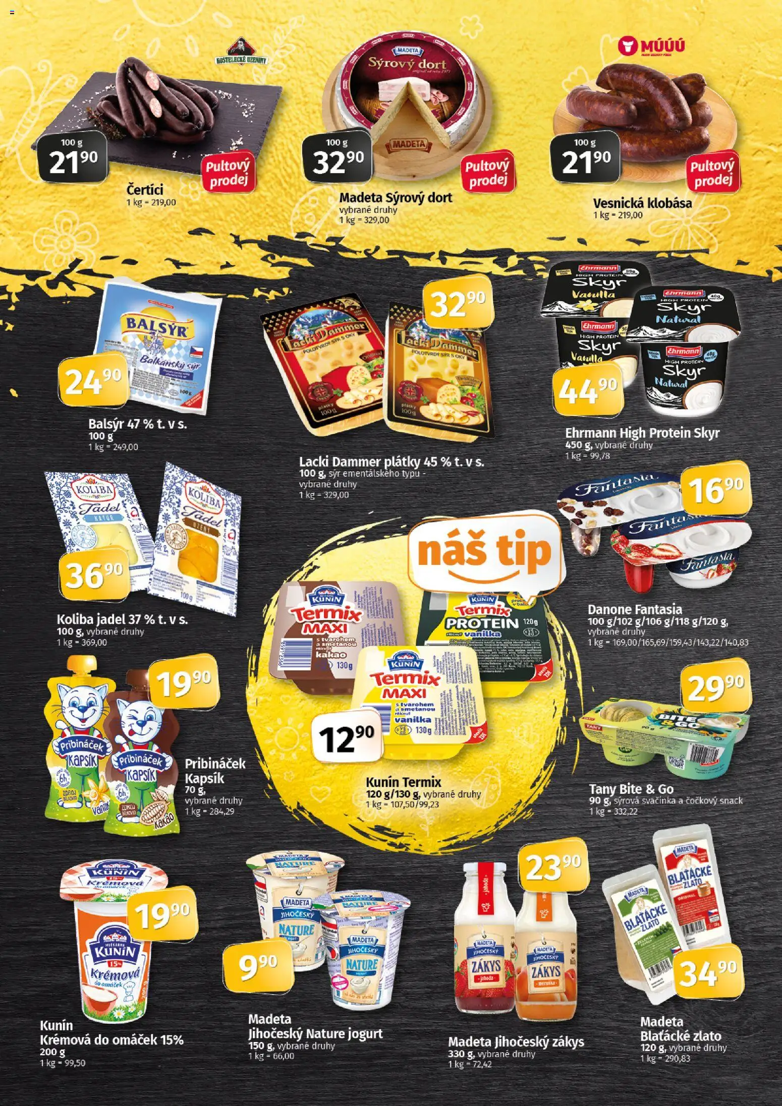 Coop leták - Tip Extra od 19.08.2026 | Strana: 2 | Produkty: Pribináček, Balkánský sýr, Vanilka, Protein