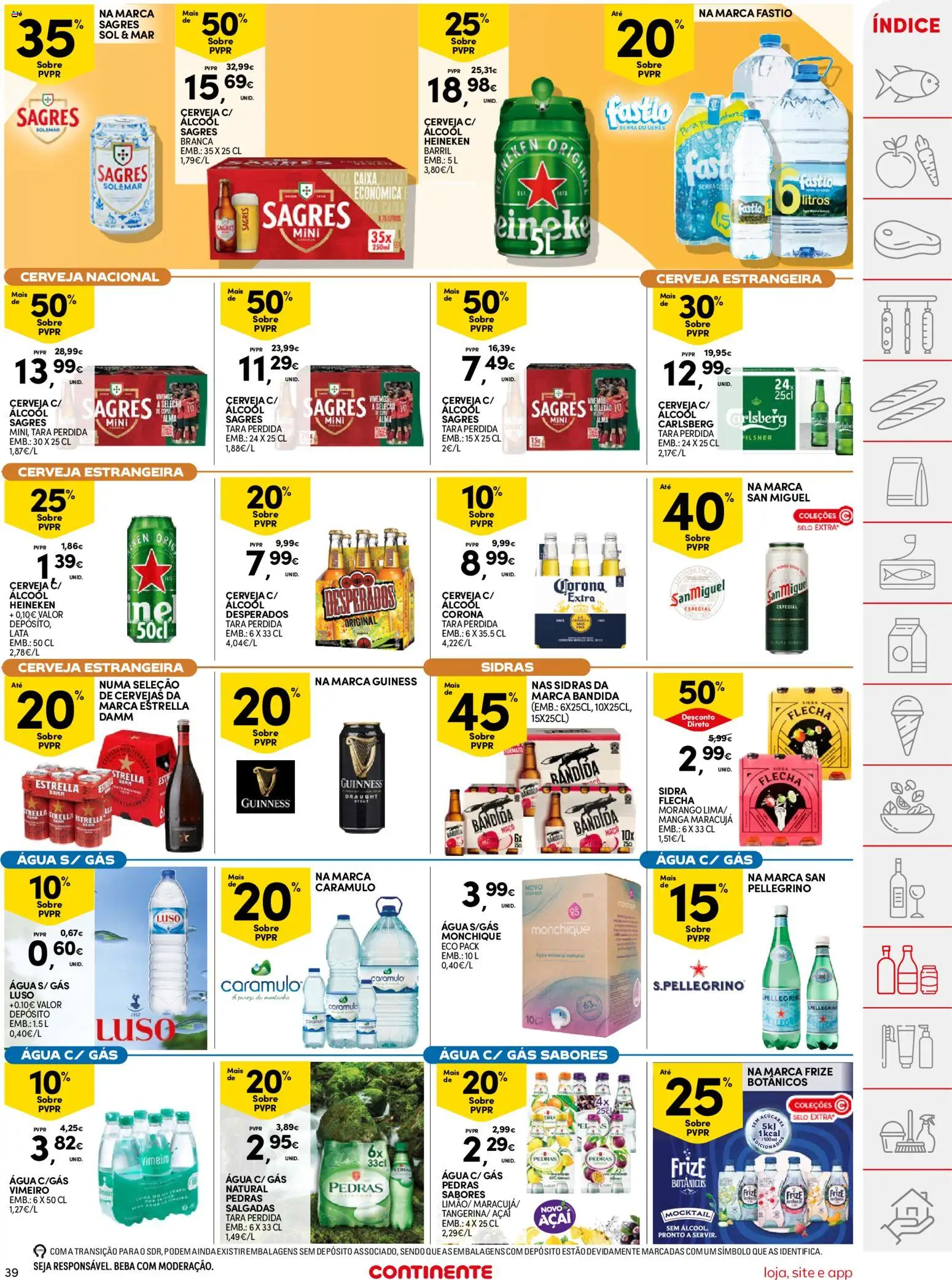 Continente folheto │ válido de 11/08/2026 | Página: 39 | Produtos: Manga, Desperados, Água mineral natural, Álcool