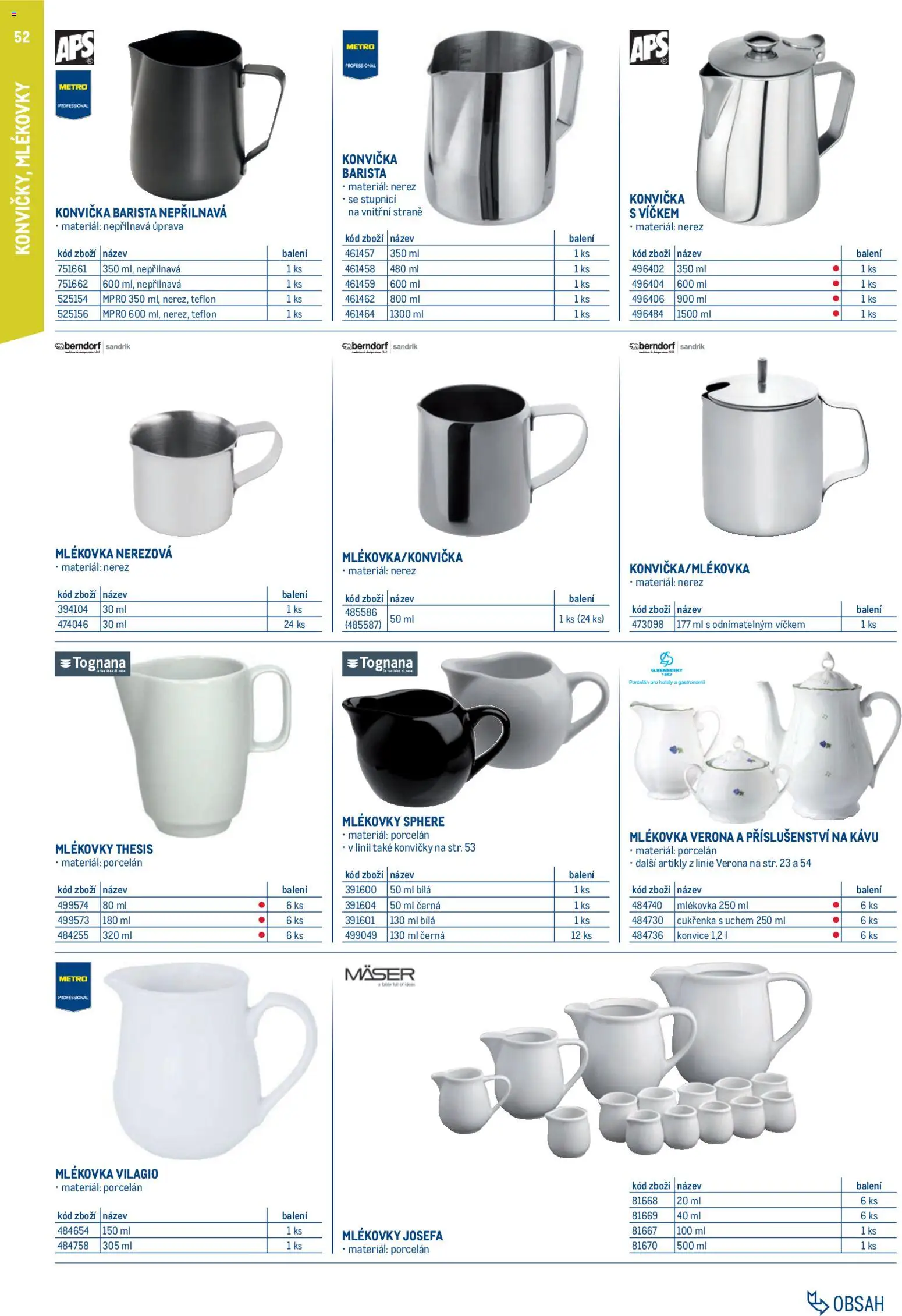 Makro leták - Gastro vybavení a zařízení od 01.02.2026 | Strana: 52 | Produkty: Cukřenka, Konvice