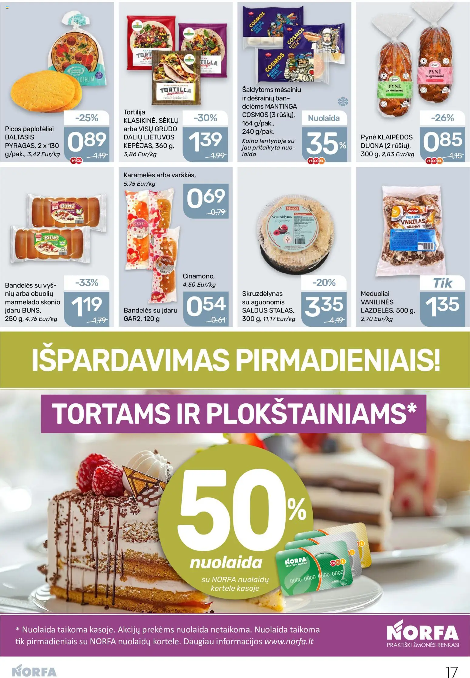 NORFA akcijos nuo 28.05.2026 | Puslapis: 17 | Prekių: Bandelės, Duona