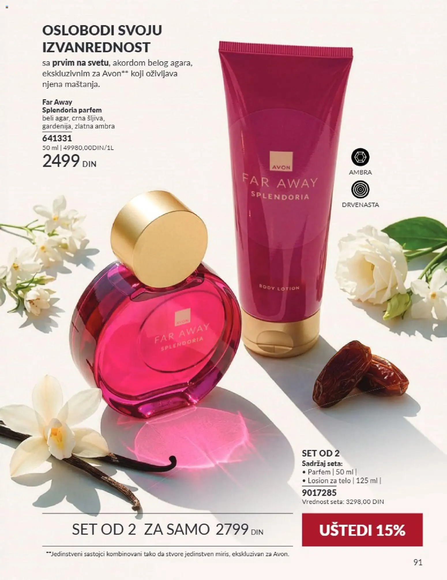 AVON katalog - važi od 01.09.2026 | Strana: 91 | Proizvode: Parfem, Losion za telo, Sastojci