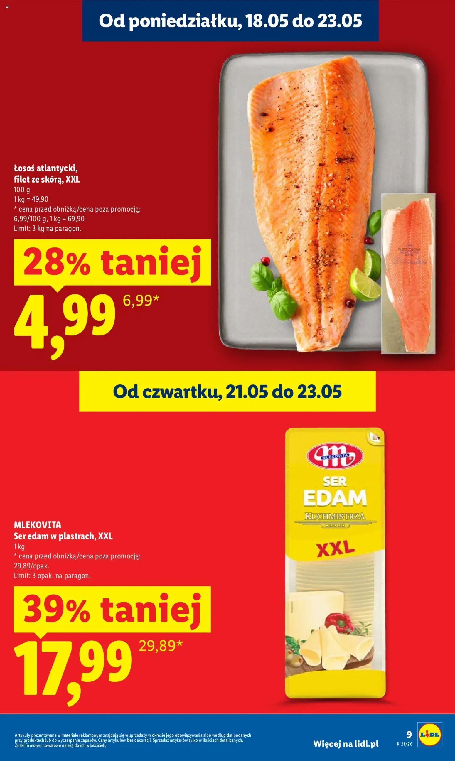 Lidl gazetka od 21.05.2026 | Strona: 9 | Produkty: Łosoś, Ser