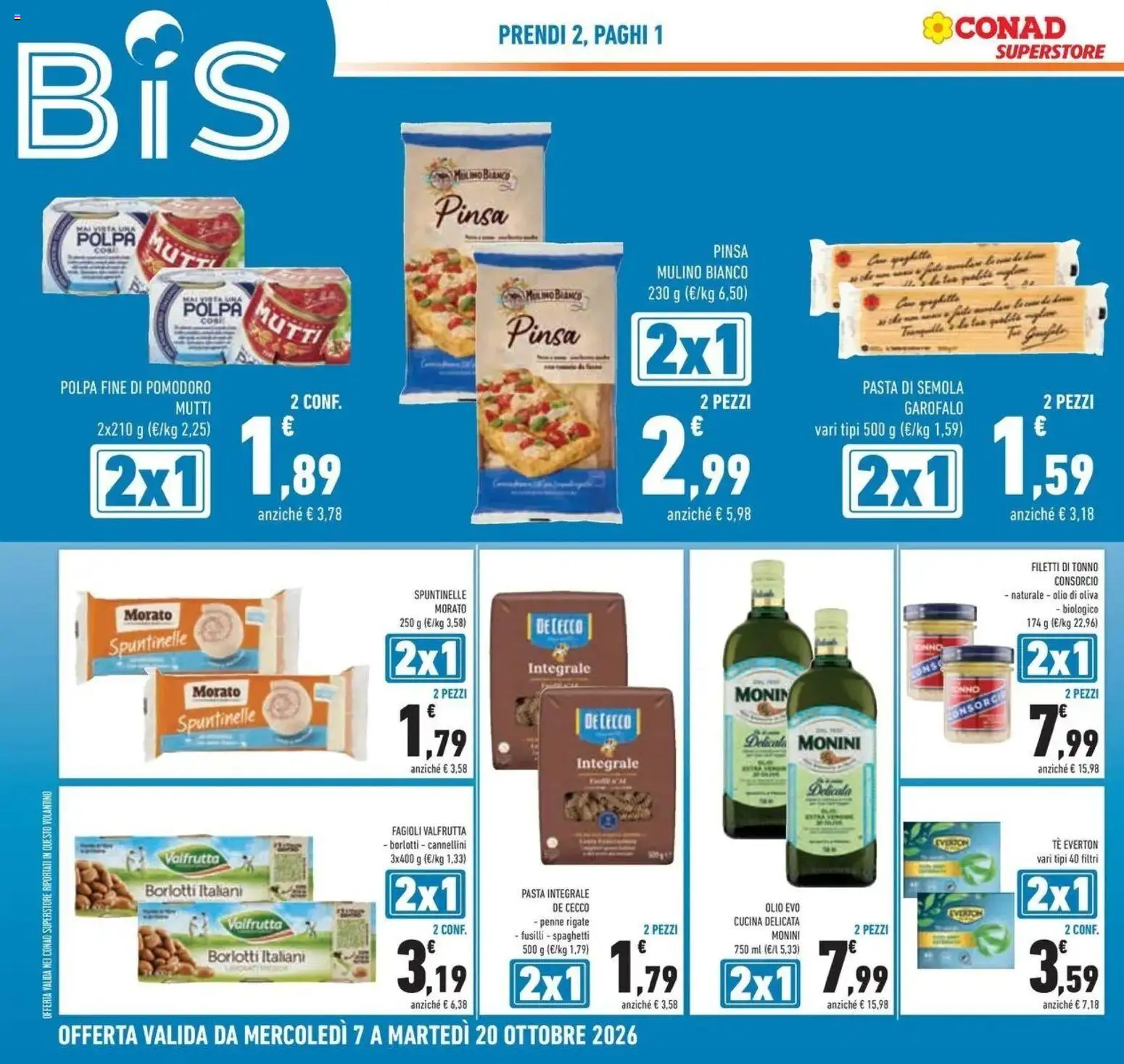 Anteprima volantino Conad dal 07/10/2026 prossima settimana | Pagina: 14 | Prodotti: Garofalo, Pasta di semola, Pasta, Semola