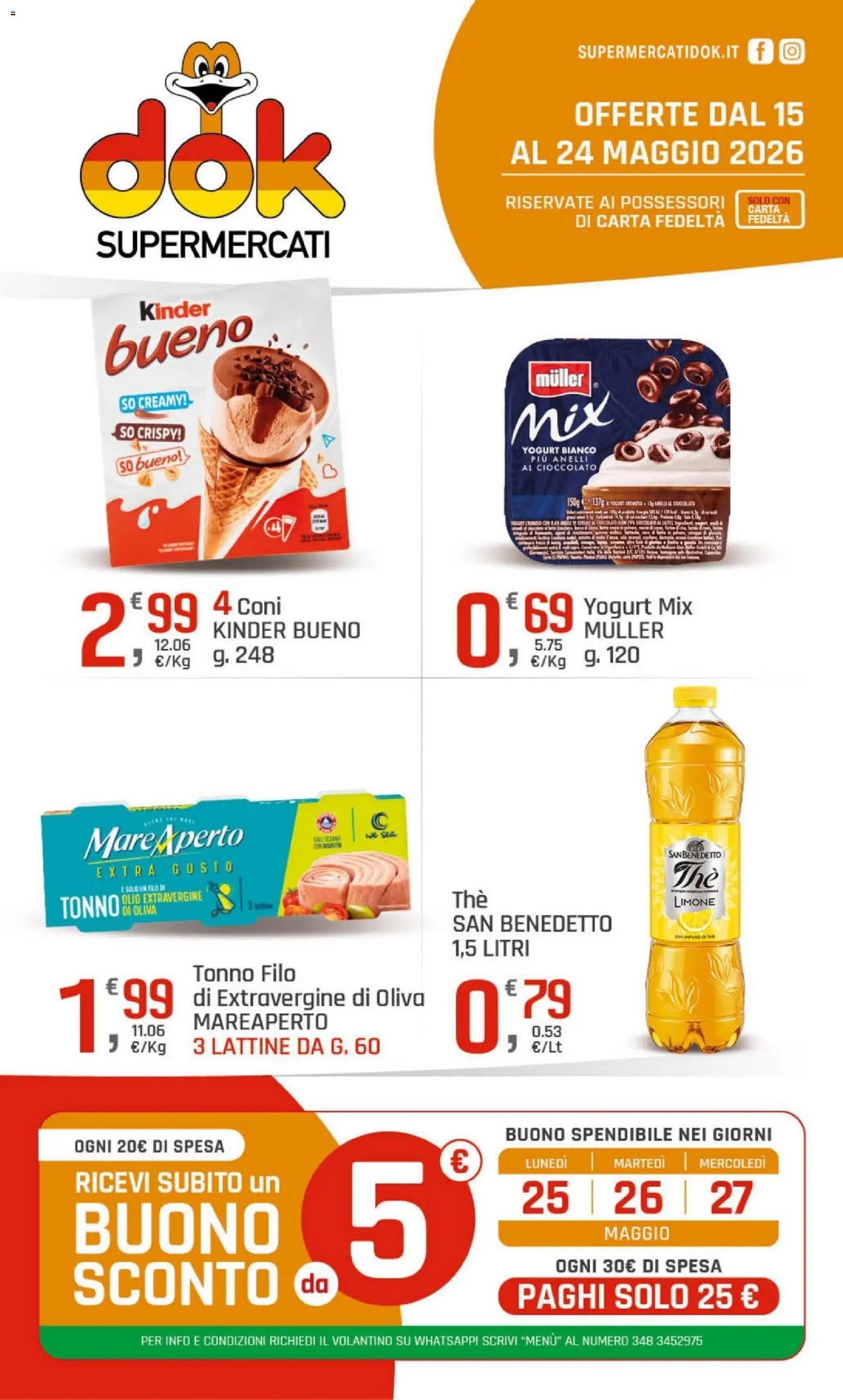 Volantino DOK del 15.05.2026 | Pagina: 1 | Prodotti: Yogurt, Limone, Olio, Tonno