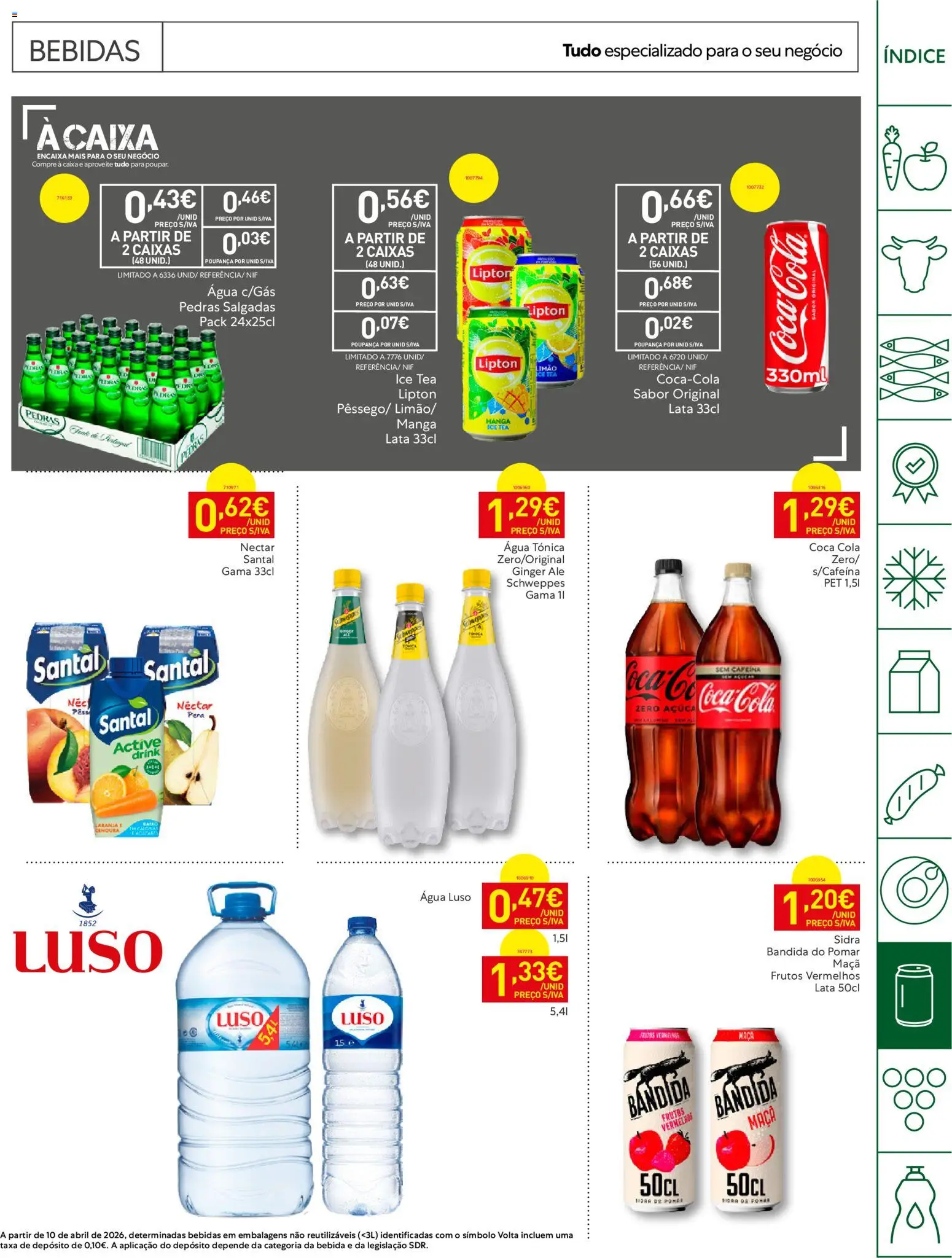 Recheio Horeca Madeira │ válido de 25/08/2026 | Página: 21 | Produtos: Agua, Bebidas, Água tónica, Maça