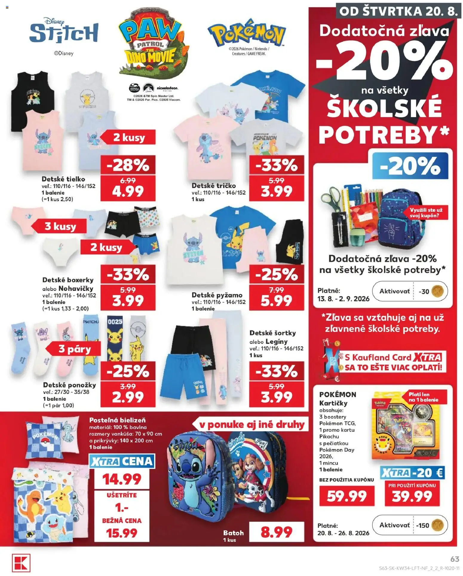 Kaufland SK akciós ujság - amely érvényes a következő dátumtól: 2026.08.20. | Oldal: 63 | Termékek: Dino