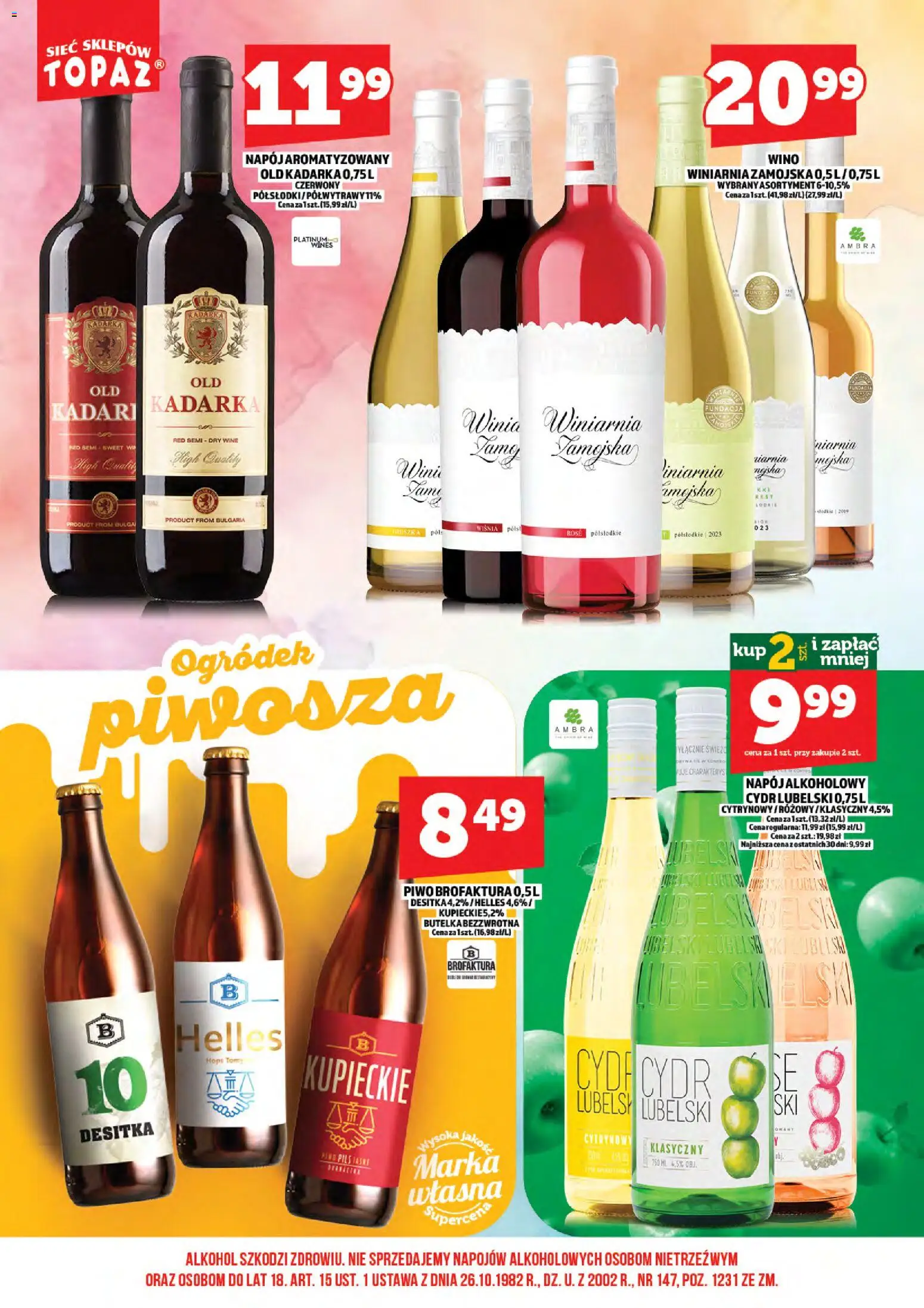 Topaz gazetka alkoholowa od 15.05.2026 | Strona: 18 | Produkty: Winiarnia, Wino, Piwo, Alkohol