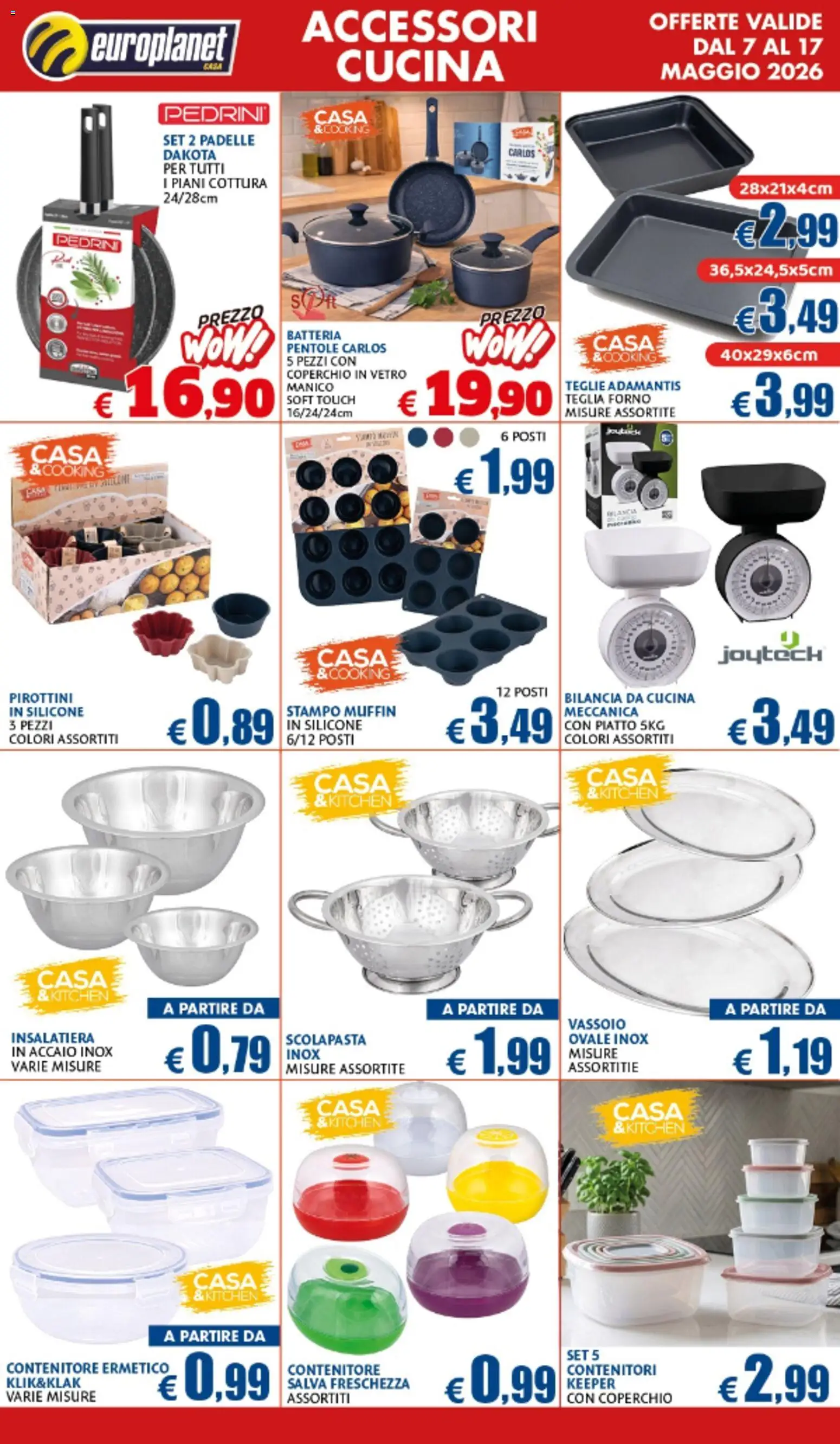 Volantino Europlanet Casa del 07.05.2026 | Pagina: 11 | Prodotti: Teglia, Muffin, Piatto, Forno