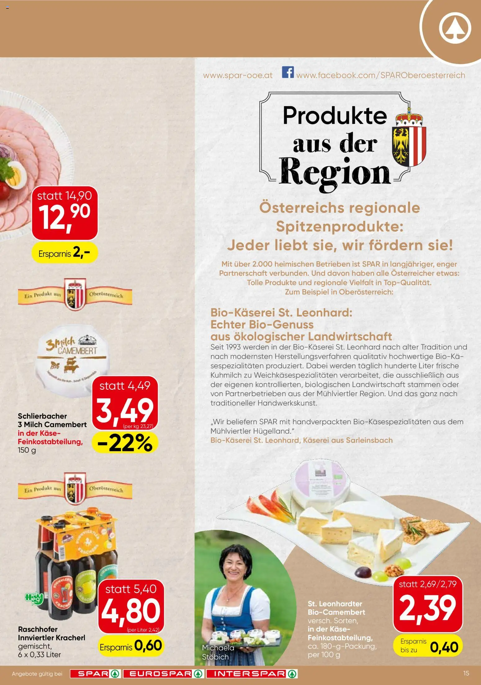 Spar Flugblatt - Oberösterreich gültig ab 18.06.2026 | Seite: 15 | Produkte: Milch, Käse