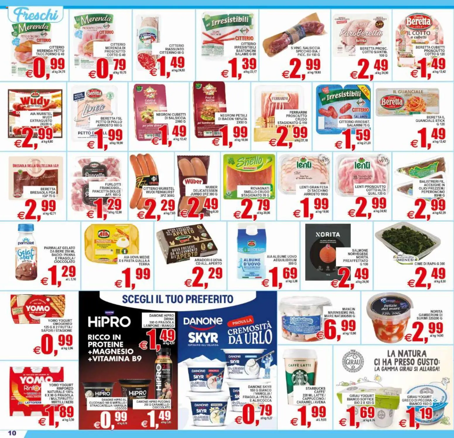 Volantino Pewex del 10/07/2026 | Pagina: 10 | Prodotti: Arrosto, Yogurt, Salmone, Gamberoni